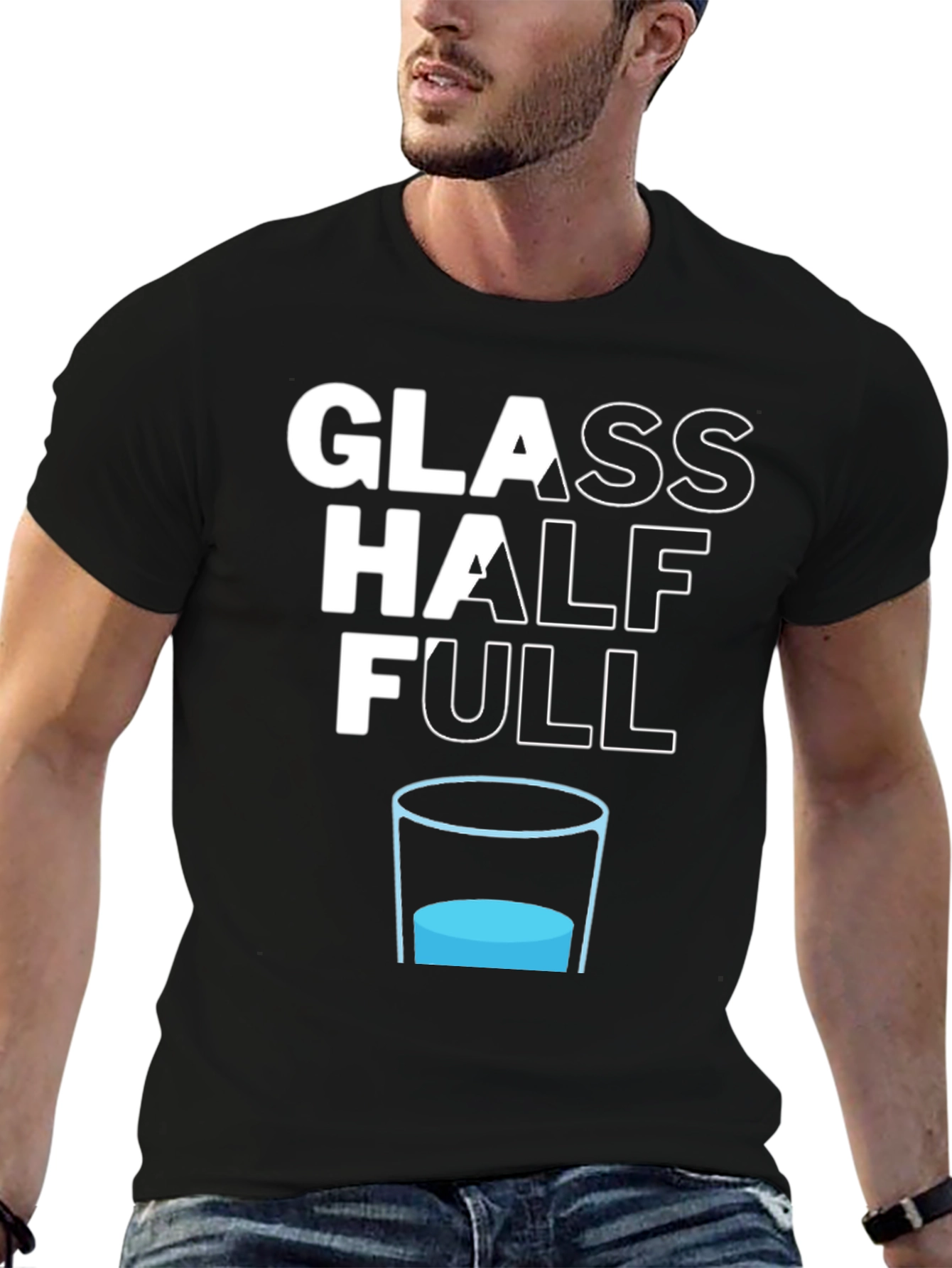 Glass Half Full Graphic Tee - Optimism T-Shirt