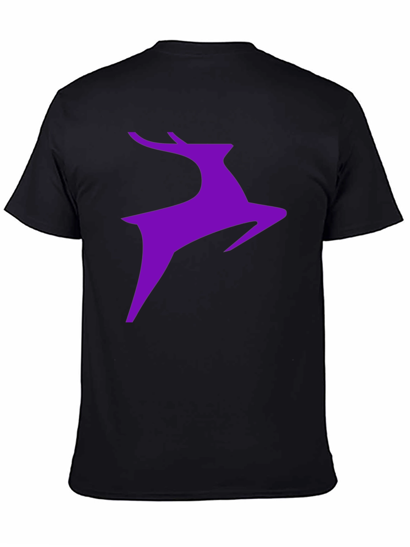 Purple Deer Graphic Black T-Shirt