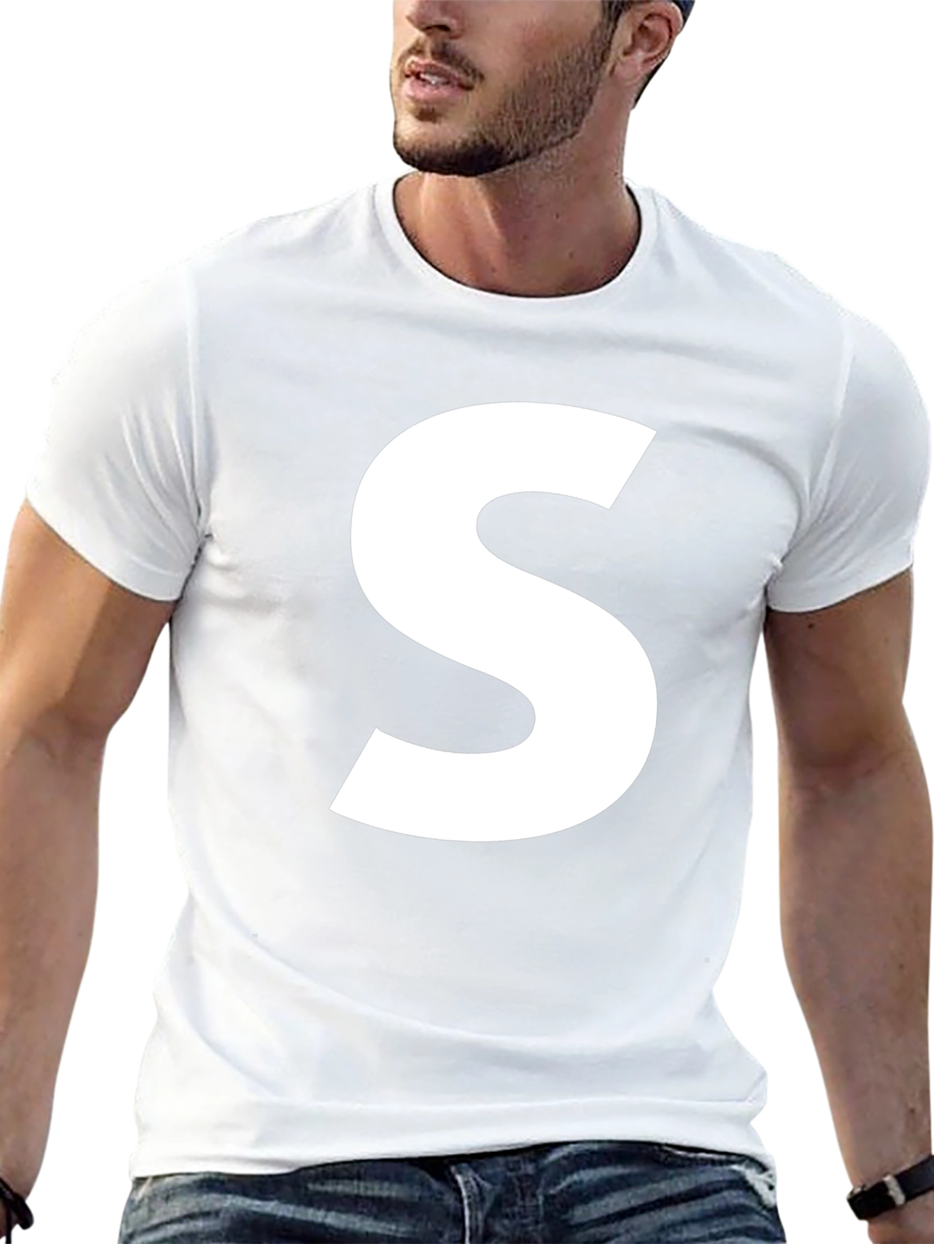 Bold S Graphic Tee - Classic Black Cotton