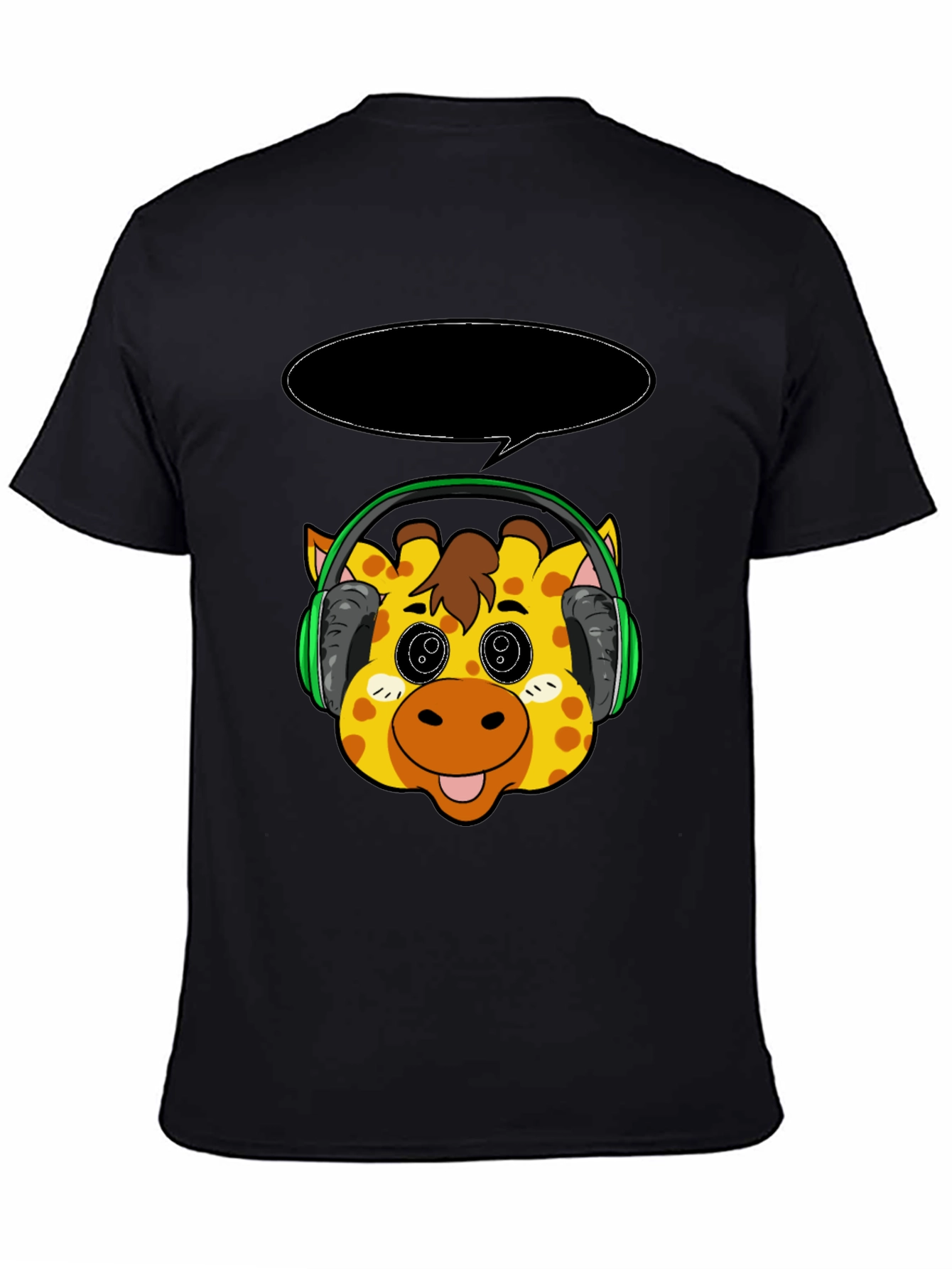 Giraffe Headphone T-Shirt - Cartoon Style