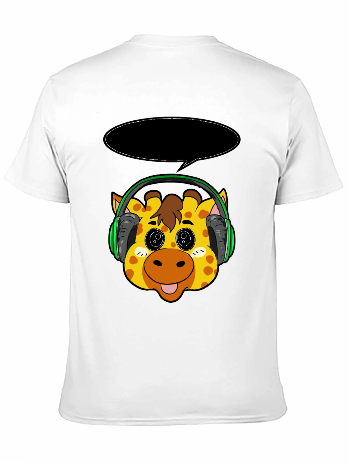 Giraffe Headphone T-Shirt - Cartoon Style