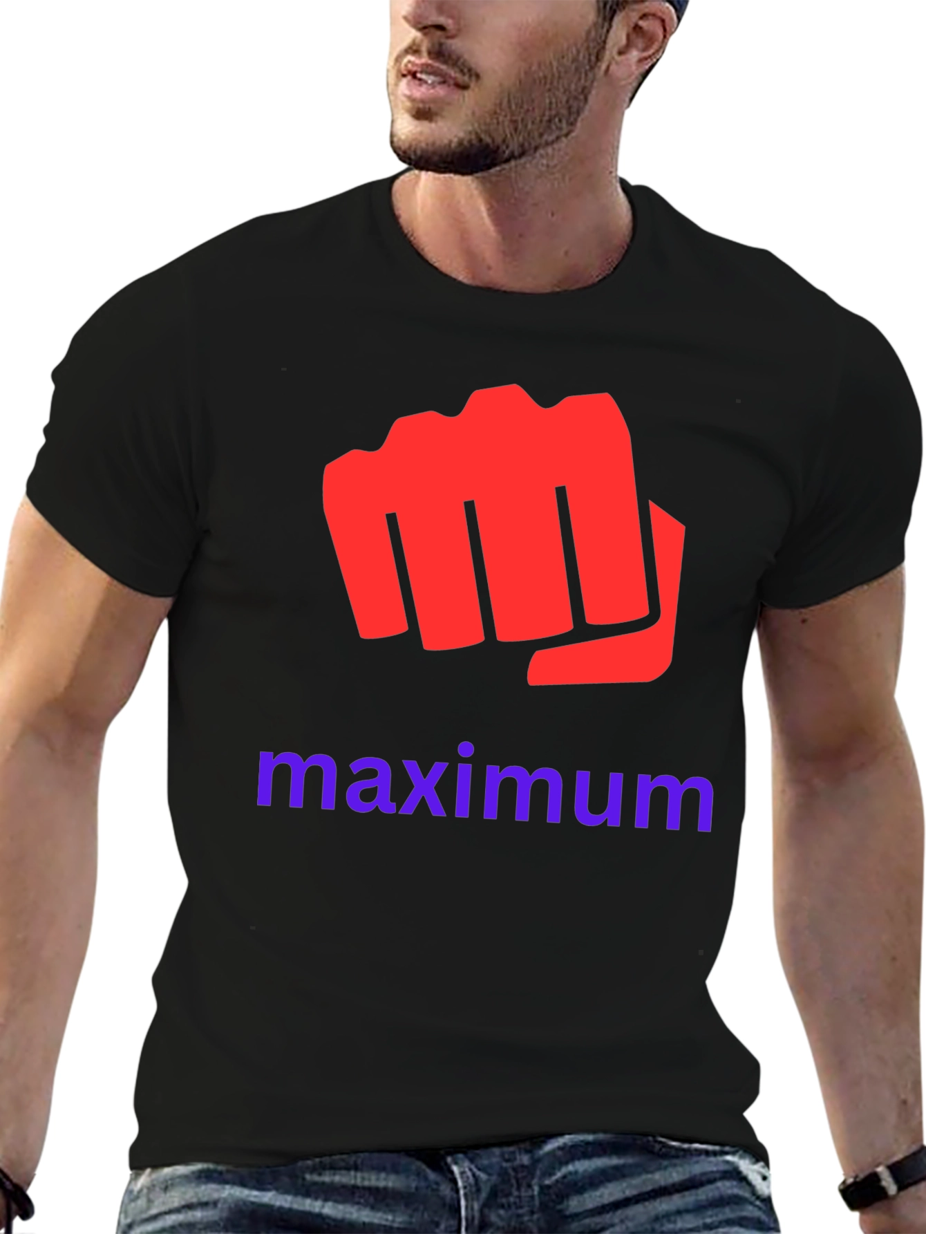 Red Fist Maximum Print Black T-Shirt