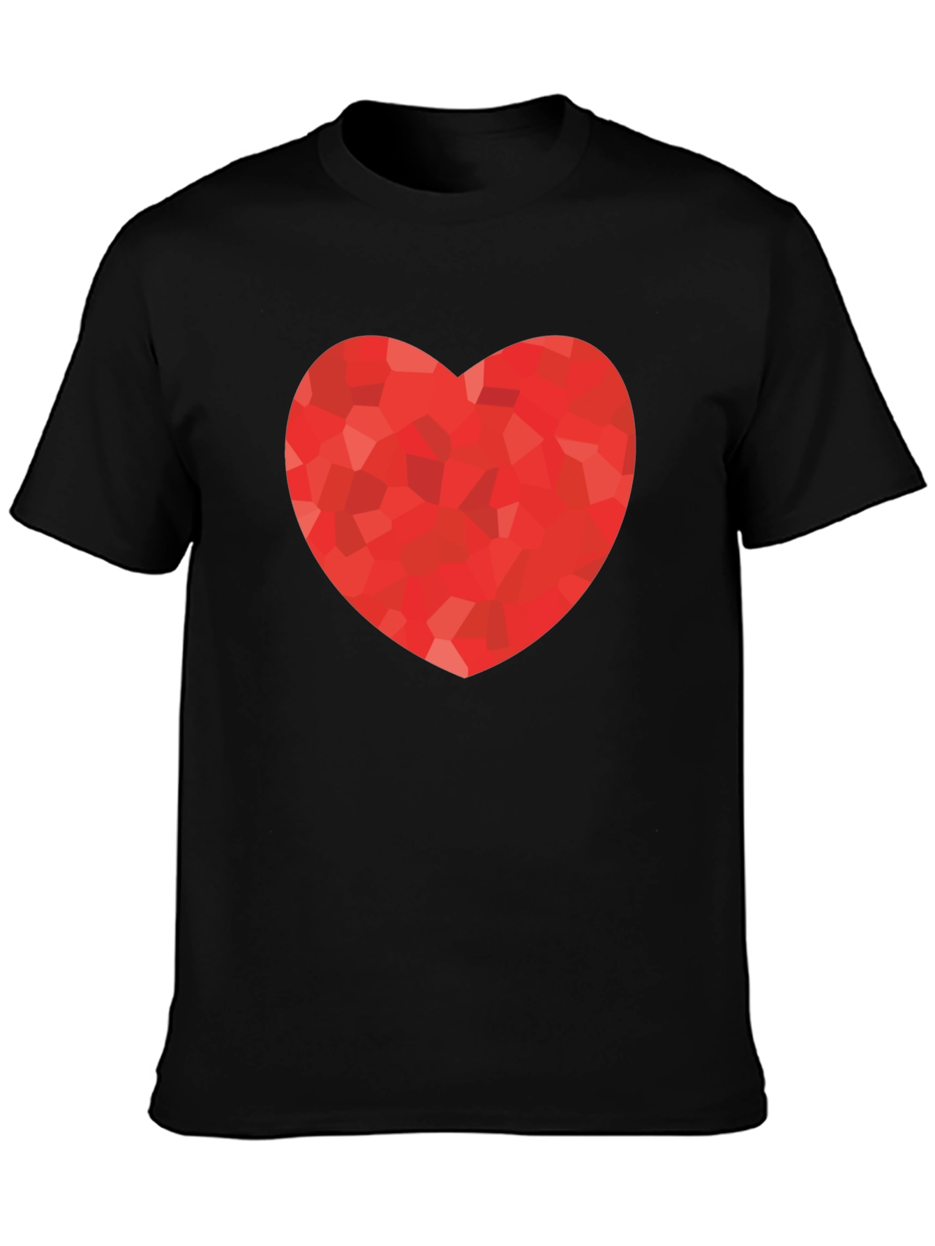 Heart Graphic Print Black T-Shirt