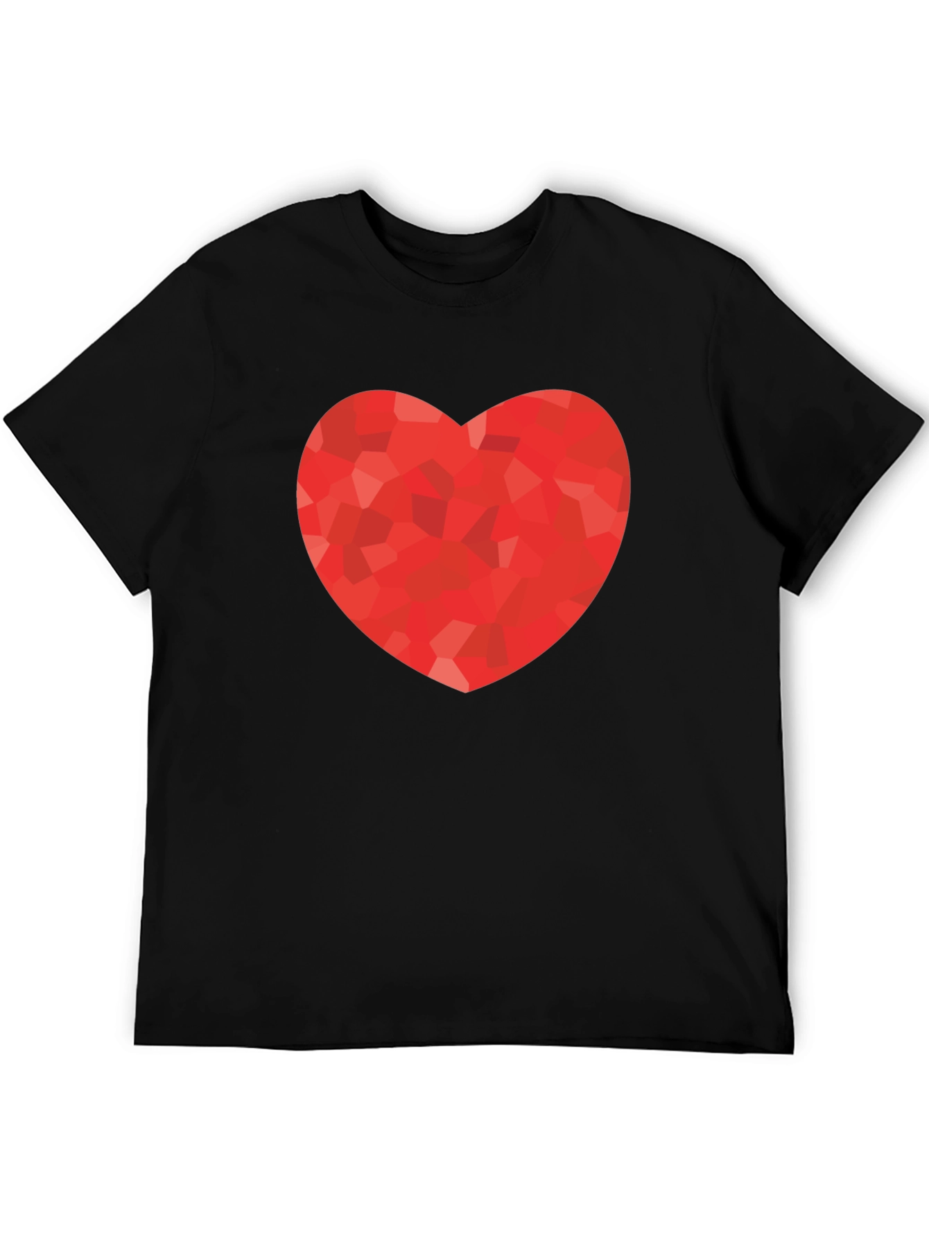Heart Graphic Print Black T-Shirt