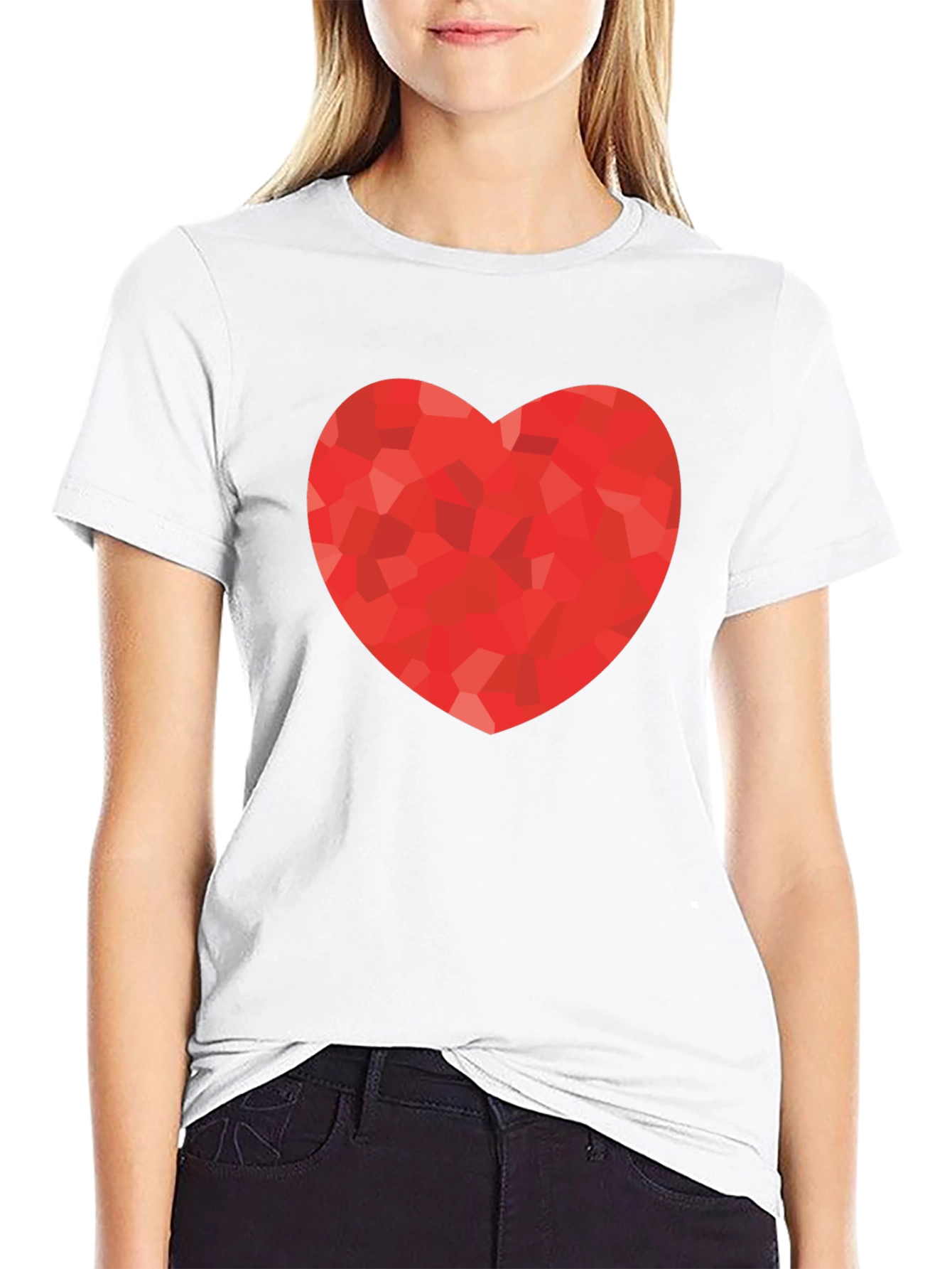 Heart Graphic Print Black T-Shirt