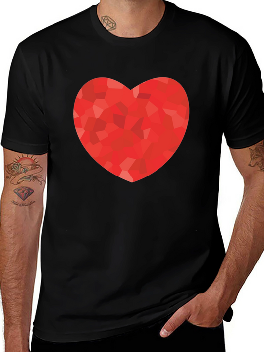 Heart Graphic Print Black T-Shirt