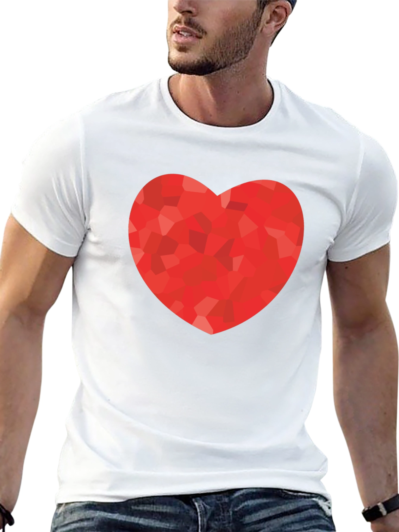 Heart Graphic Print Black T-Shirt