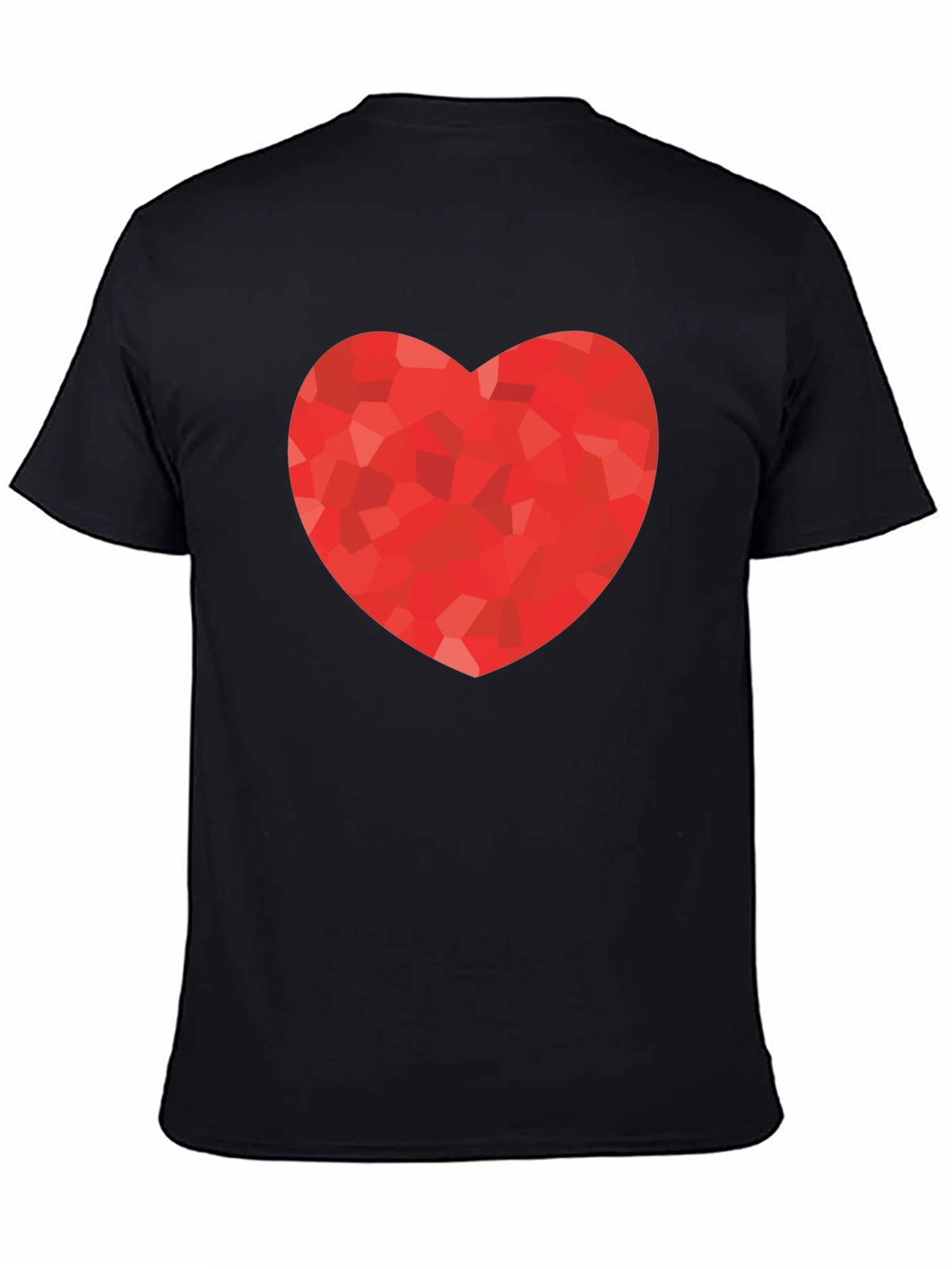 Heart Graphic Print Black T-Shirt