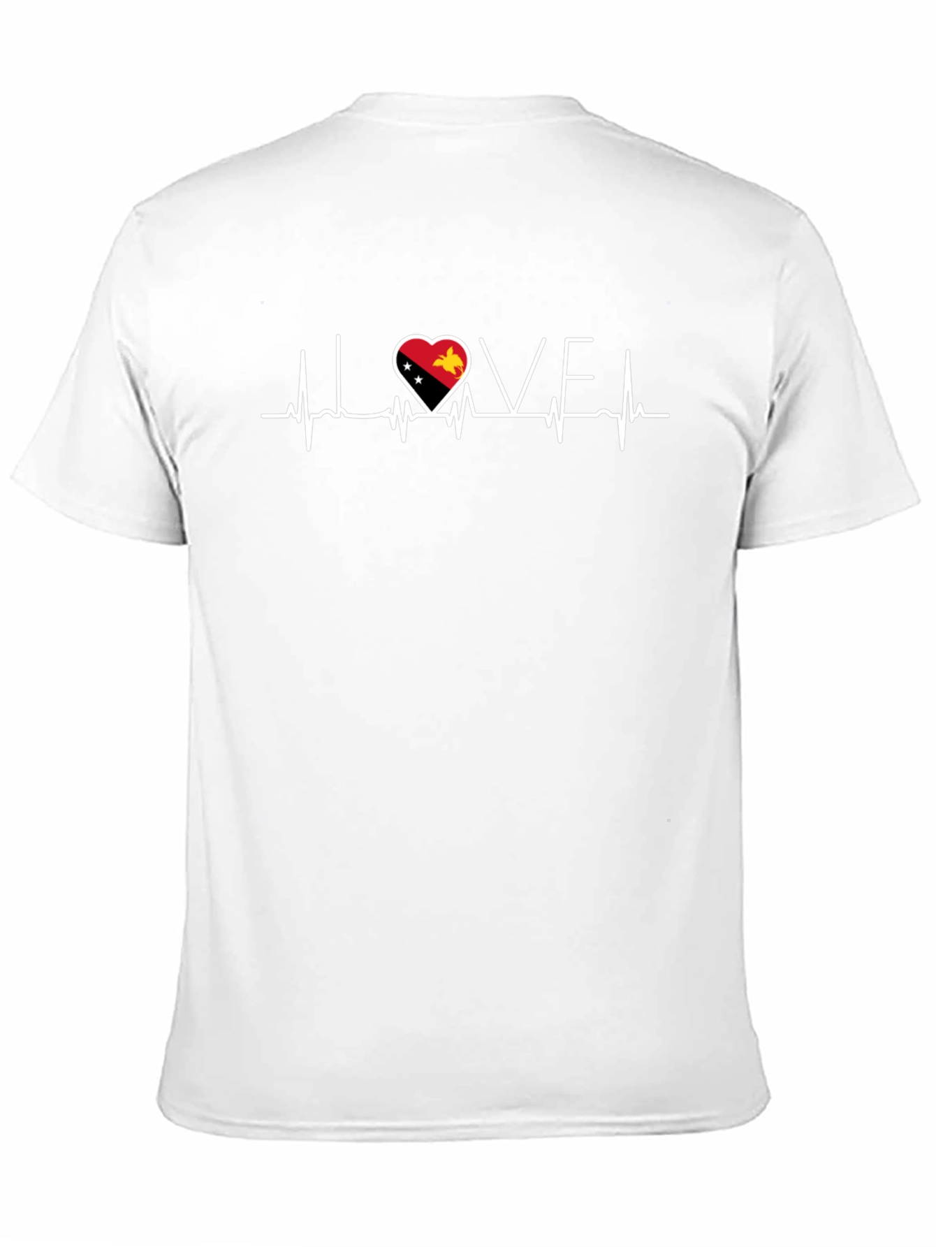 Papua New Guinea Flag Heartbeat Love T-Shirt