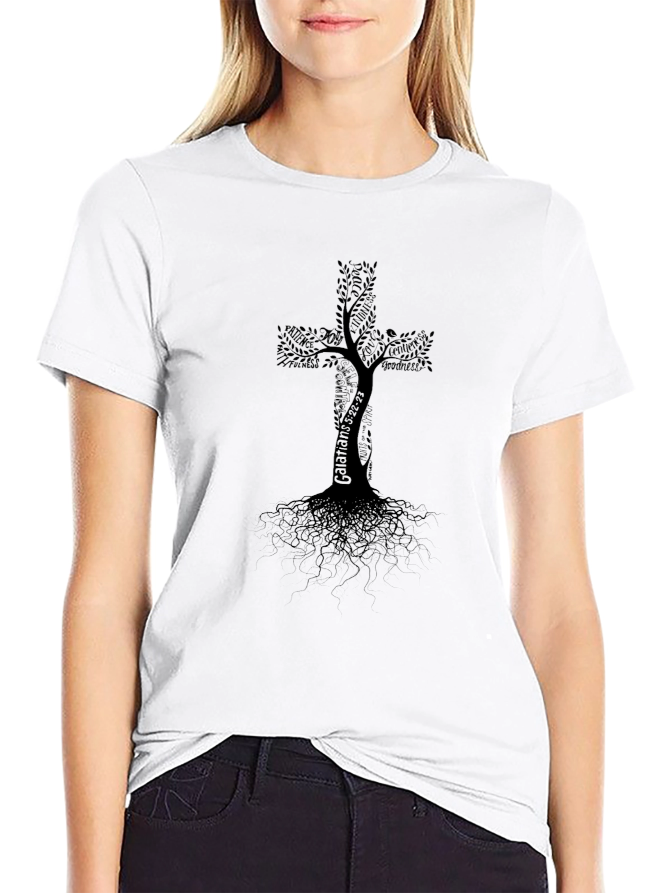 Tree of Life Cross Graphic T-Shirt