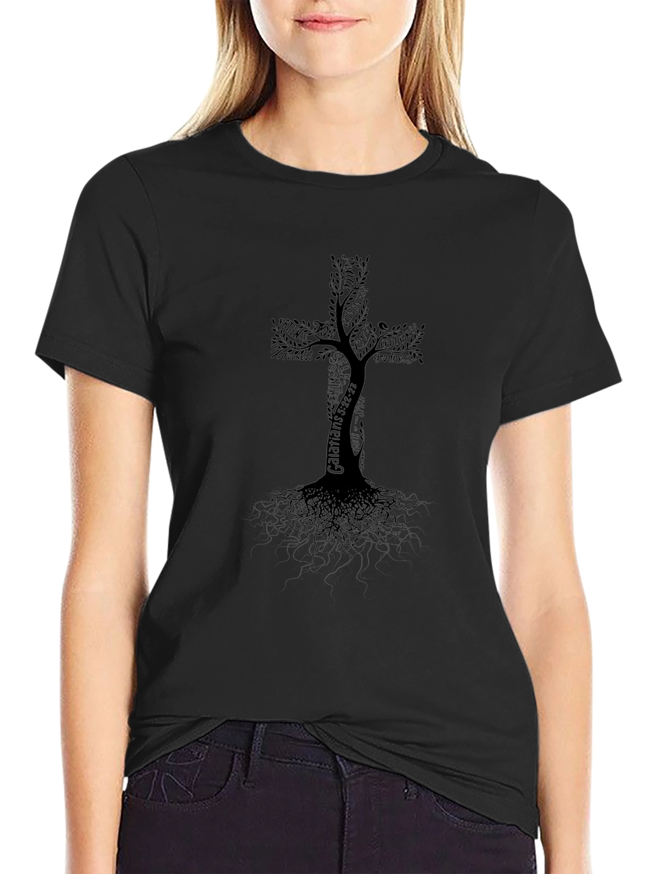 Tree of Life Cross Graphic T-Shirt
