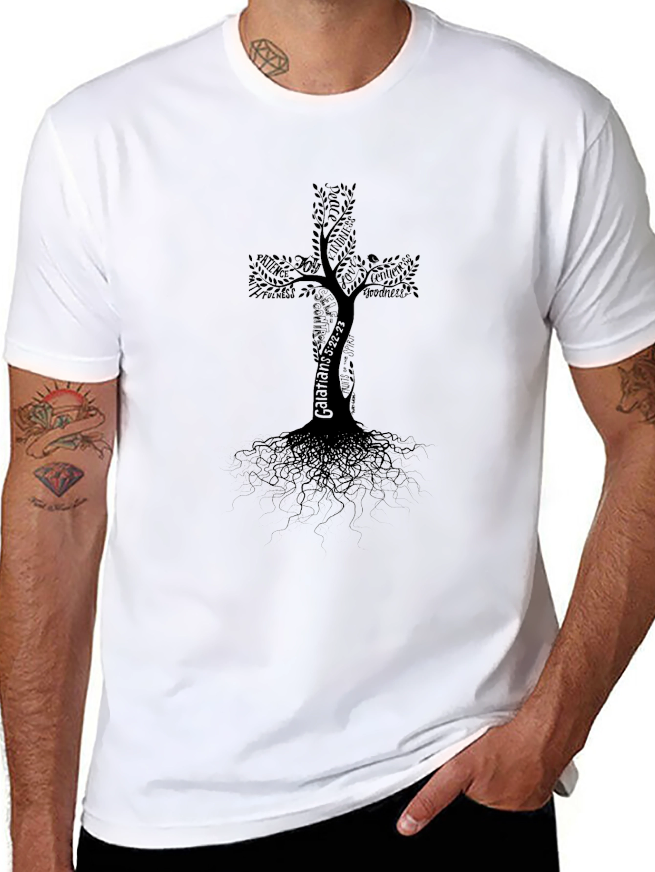 Tree of Life Cross Graphic T-Shirt