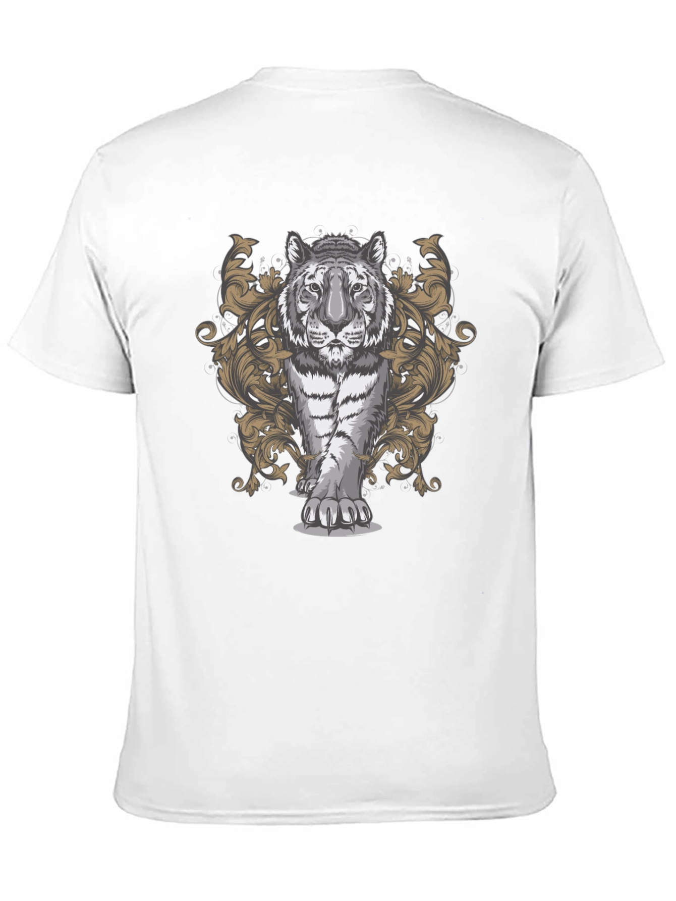 Tiger Graphic Print Mens Black T-Shirt