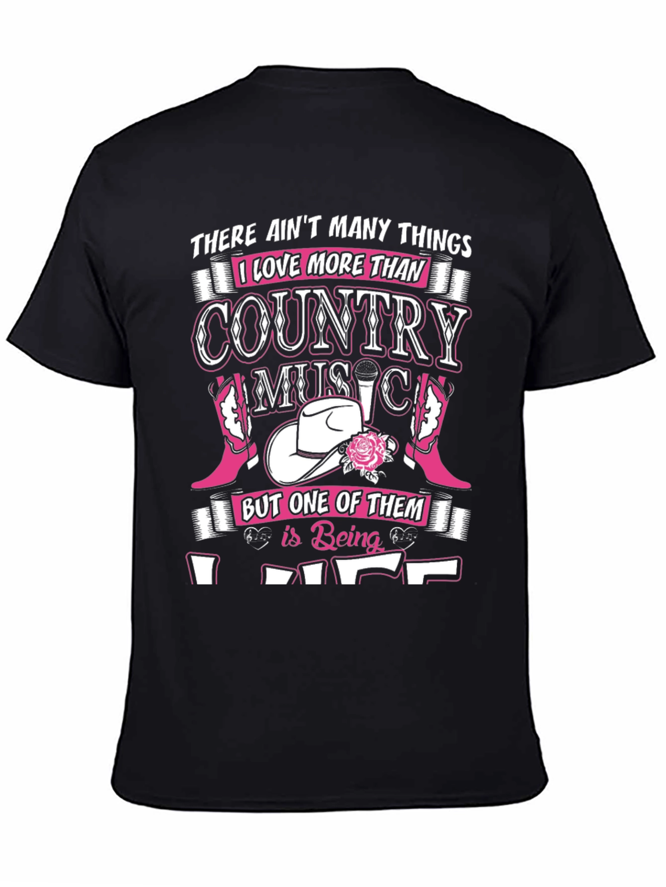 Country Music Lover Black T-Shirt