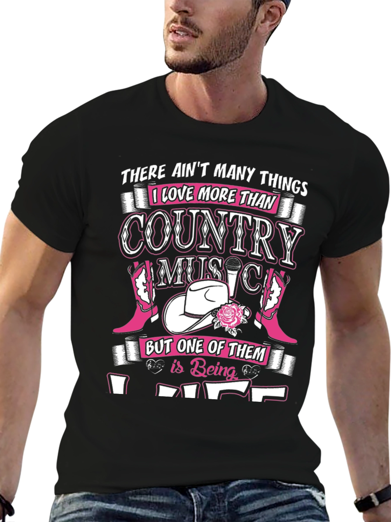 Country Music Lover Black T-Shirt