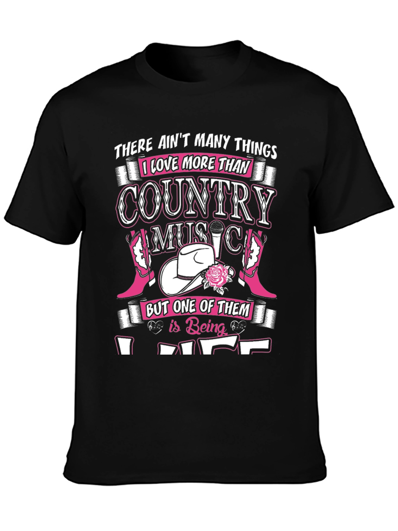 Country Music Lover Black T-Shirt