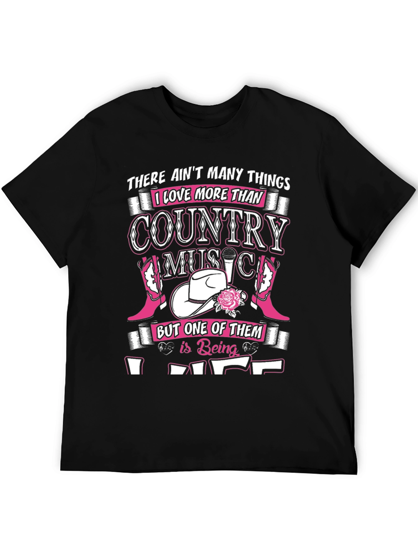 Country Music Lover Black T-Shirt