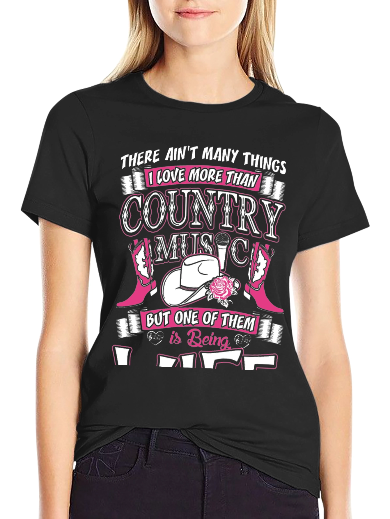 Country Music Lover Black T-Shirt