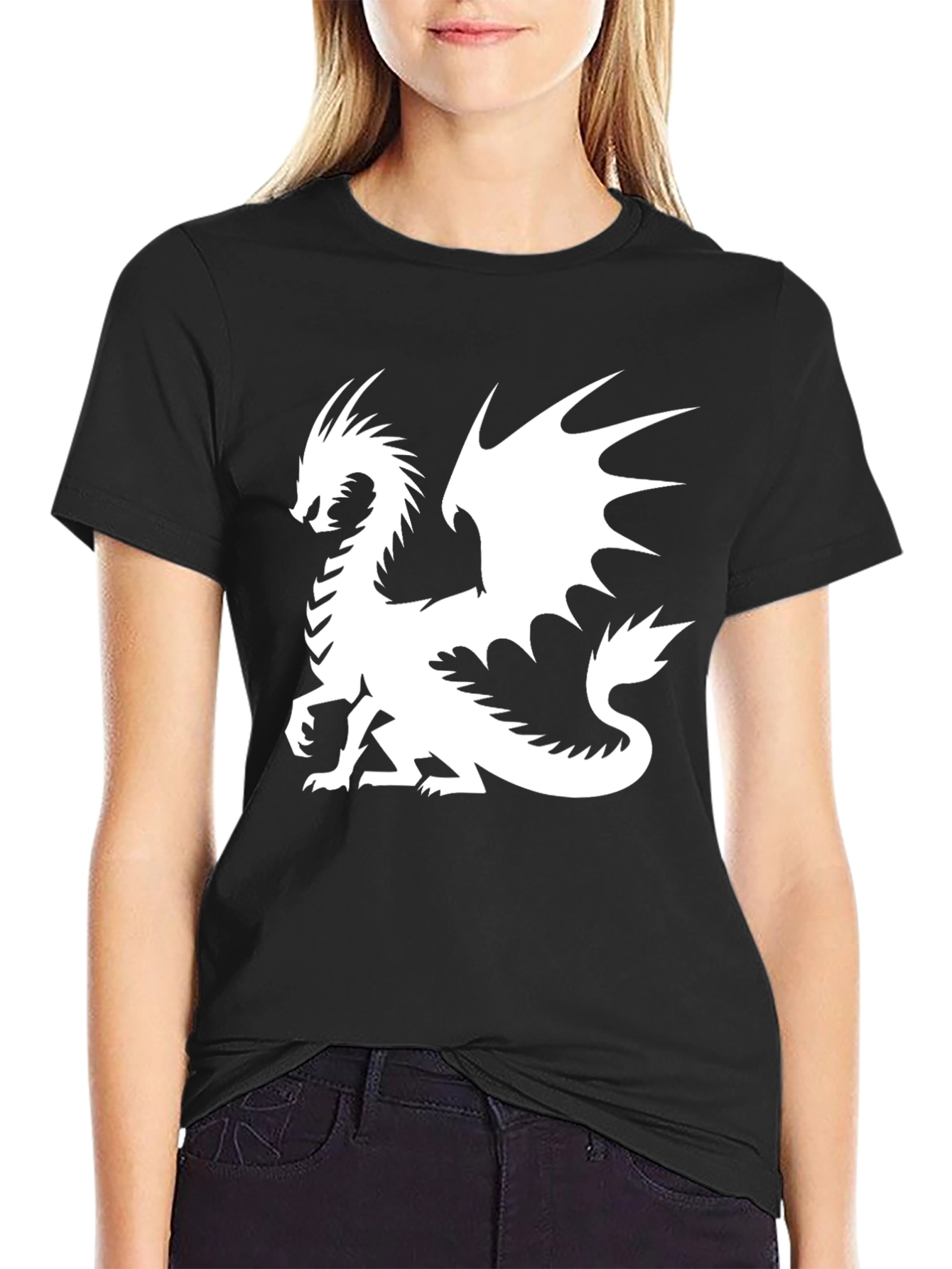 Dragon Graphic Tee - Black Cotton T-Shirt