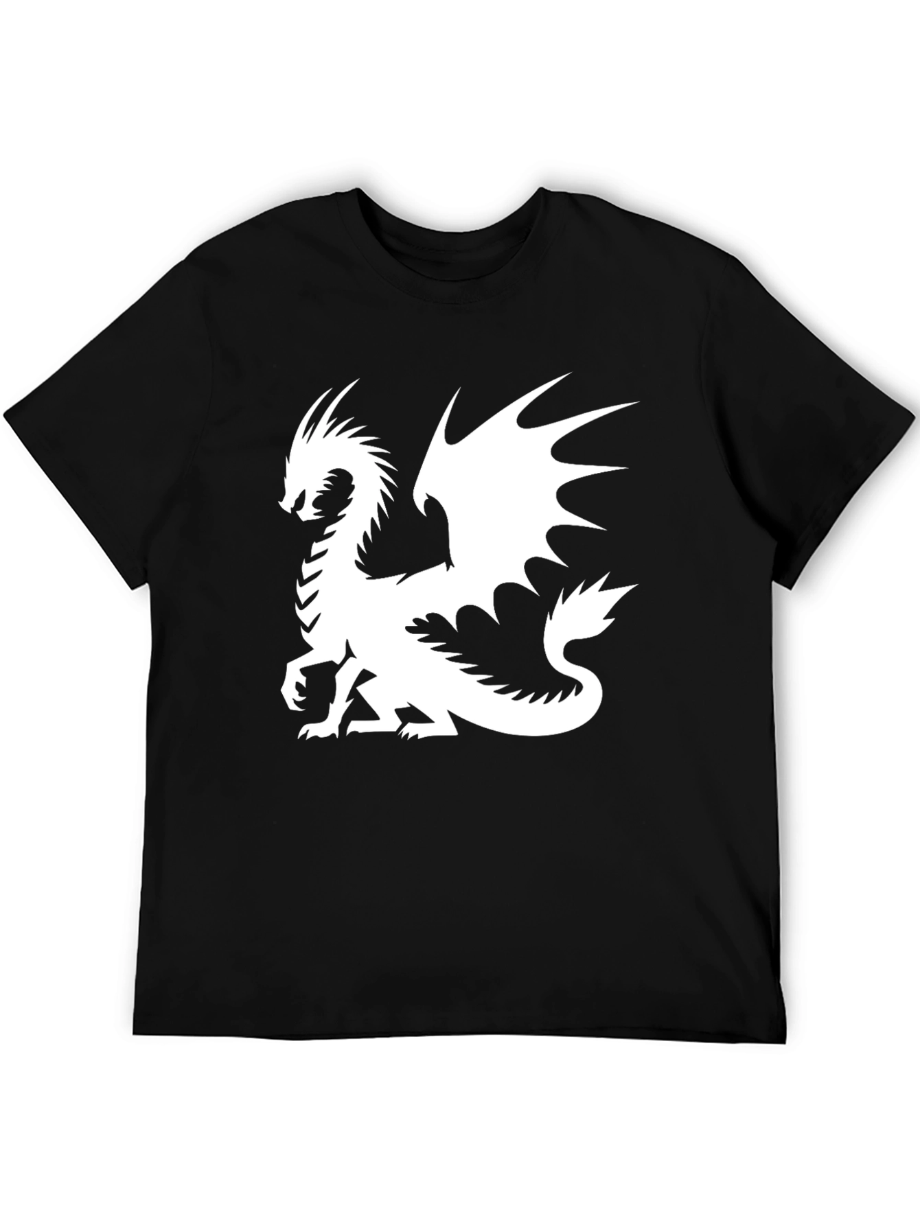 Dragon Graphic Tee - Black Cotton T-Shirt