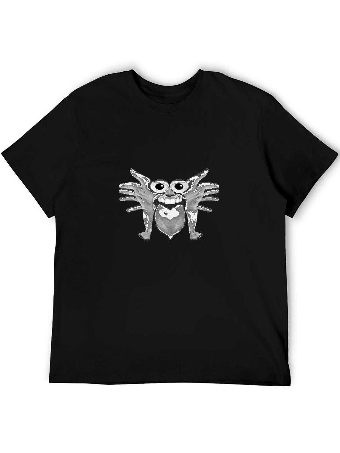 Monster Face Graphic Black T-Shirt