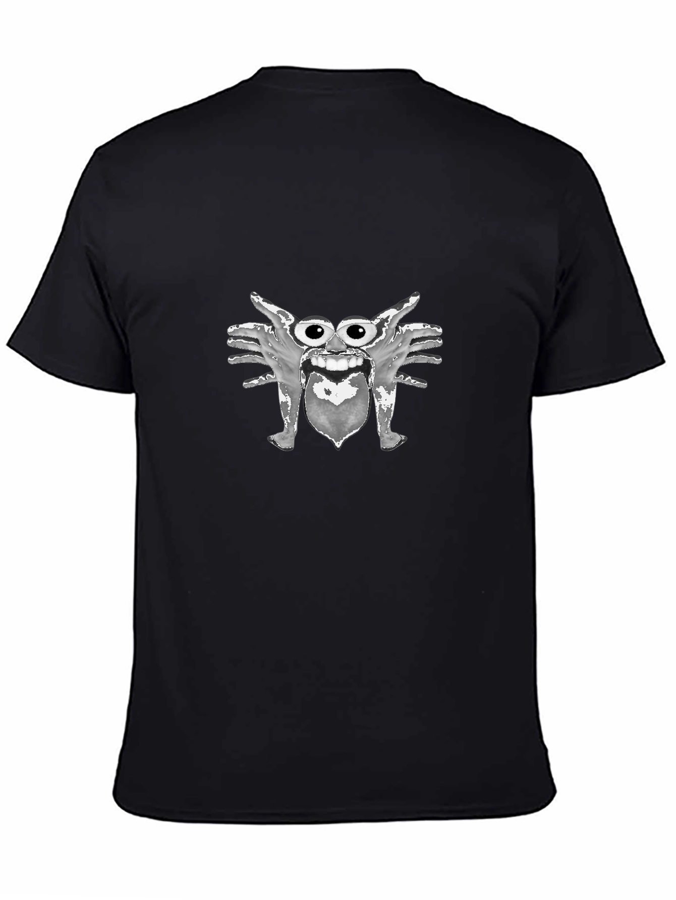 Monster Face Graphic Black T-Shirt