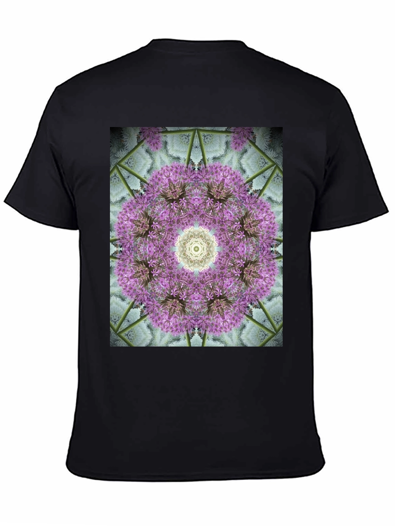 Floral Mandala Graphic Black T-Shirt