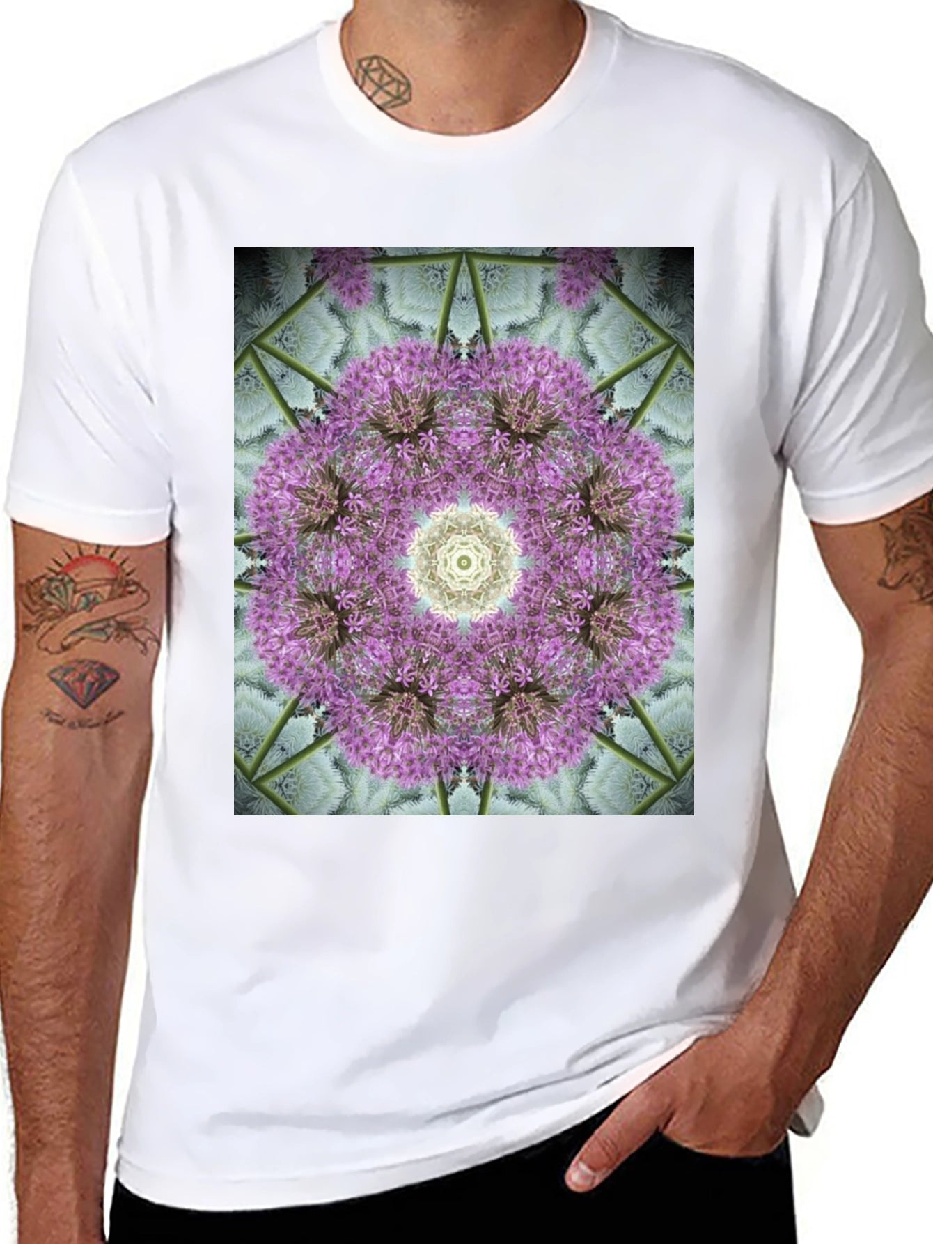 Floral Mandala Graphic Black T-Shirt
