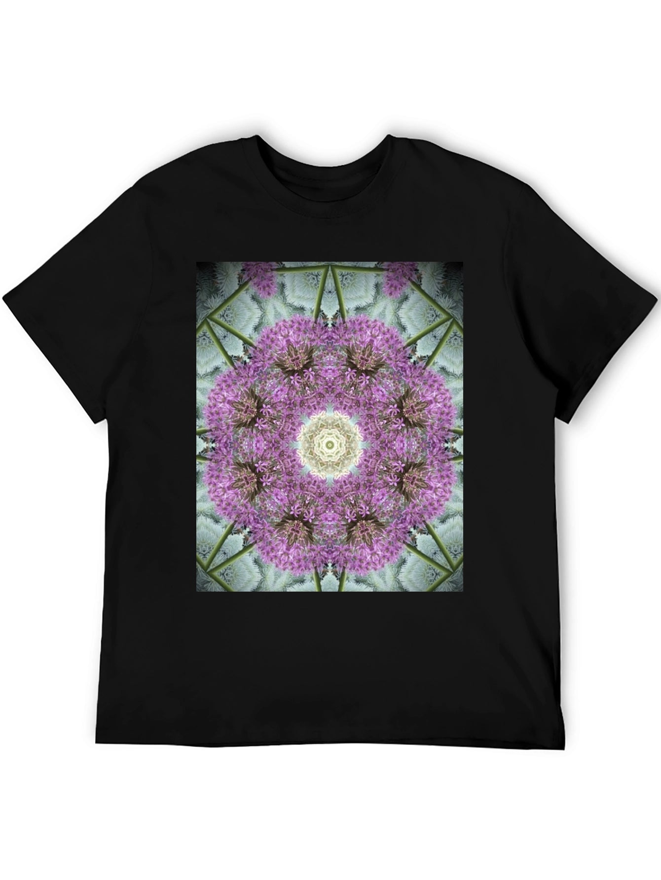 Floral Mandala Graphic Black T-Shirt