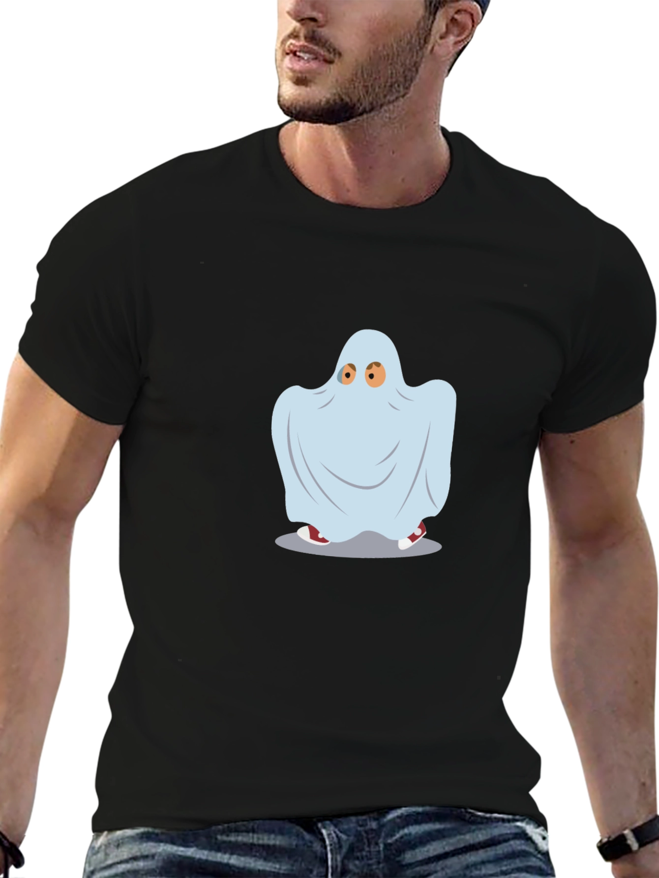 Ghost Costume Graphic Tee - Spooky Season Style