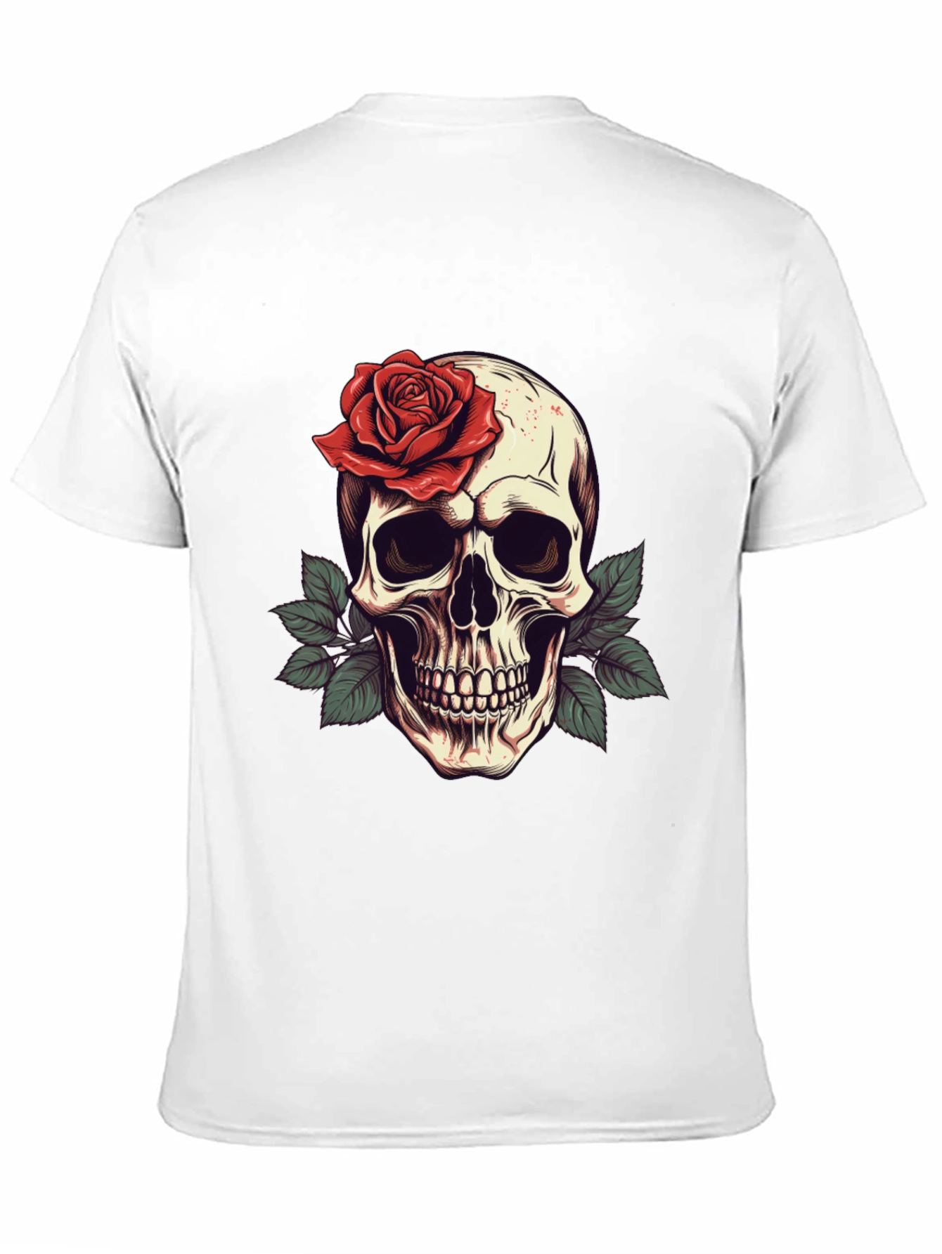 Skull & Rose Graphic Tee - Mens Black T-Shirt