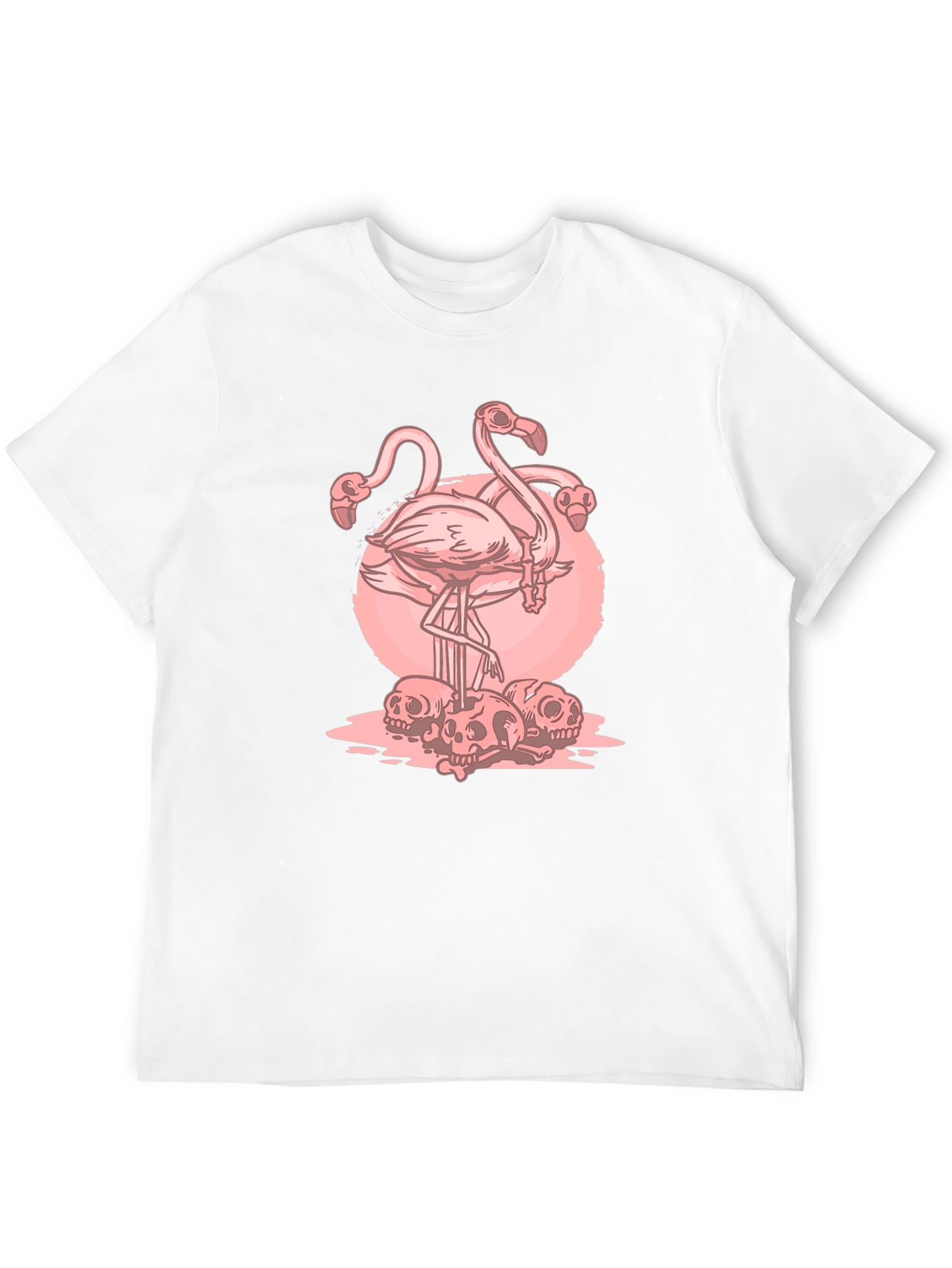Flamingo Skull Graphic T-Shirt - Edgy Style