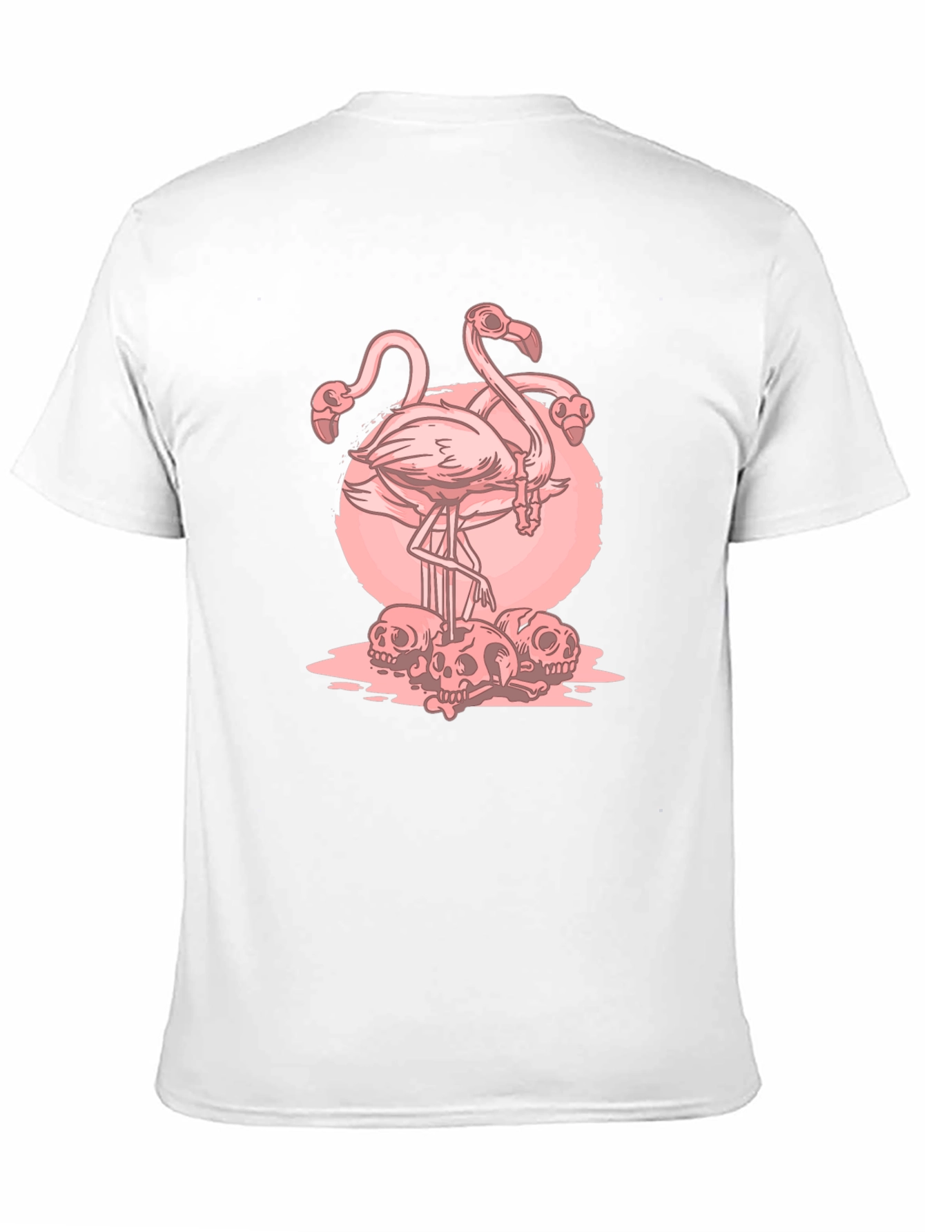 Flamingo Skull Graphic T-Shirt - Edgy Style