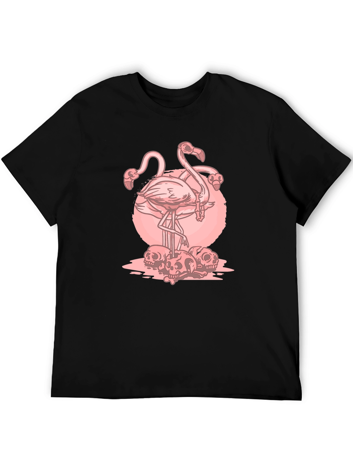 Flamingo Skull Graphic T-Shirt - Edgy Style