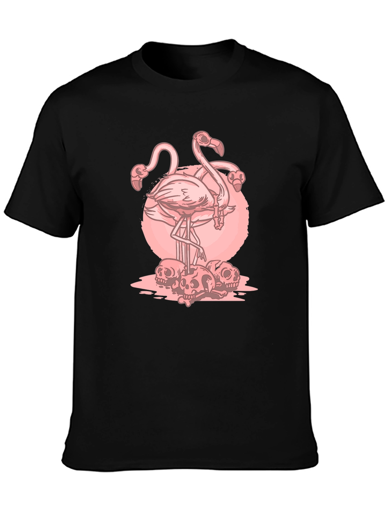 Flamingo Skull Graphic T-Shirt - Edgy Style