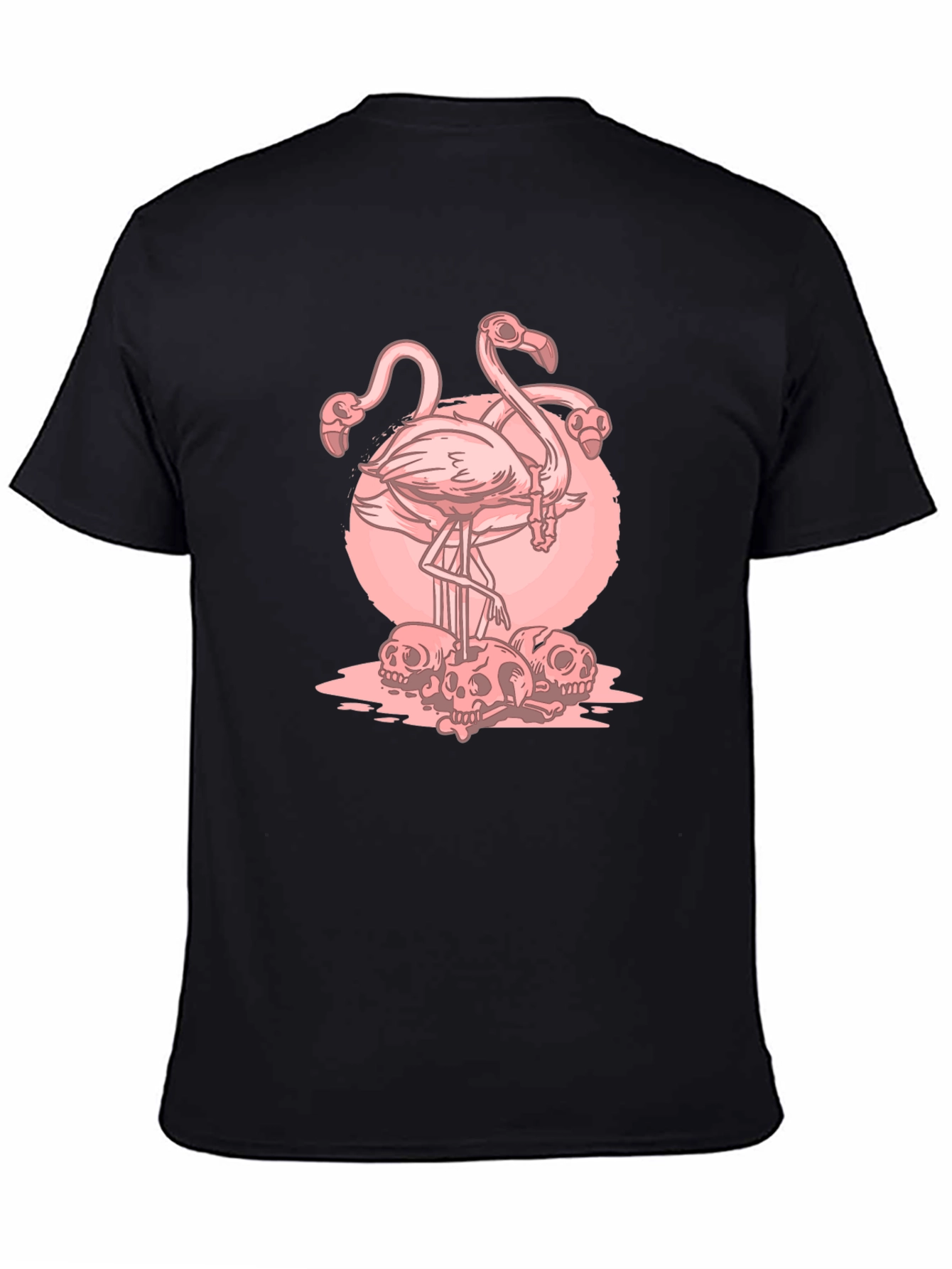 Flamingo Skull Graphic T-Shirt - Edgy Style