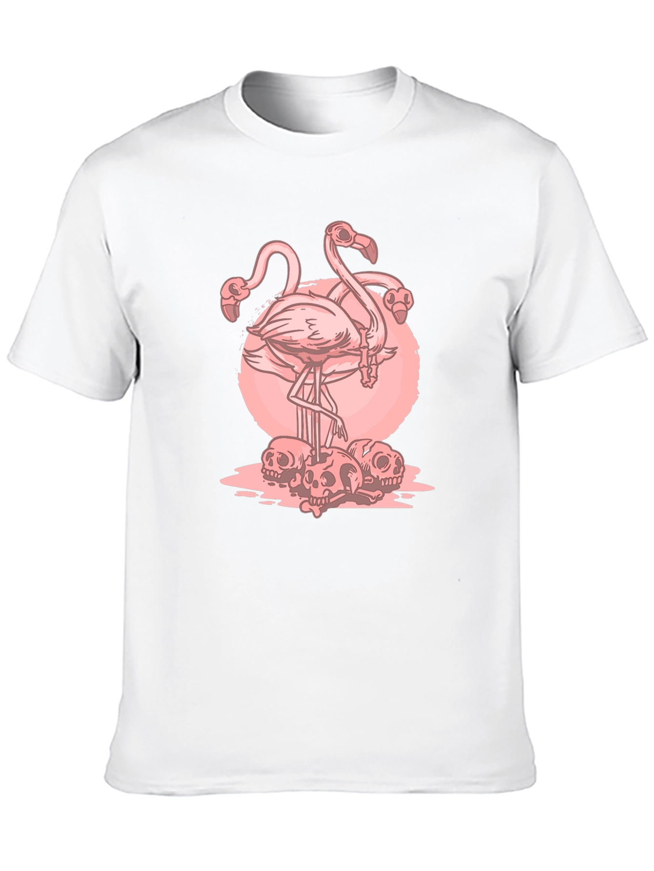 Flamingo Skull Graphic T-Shirt - Edgy Style
