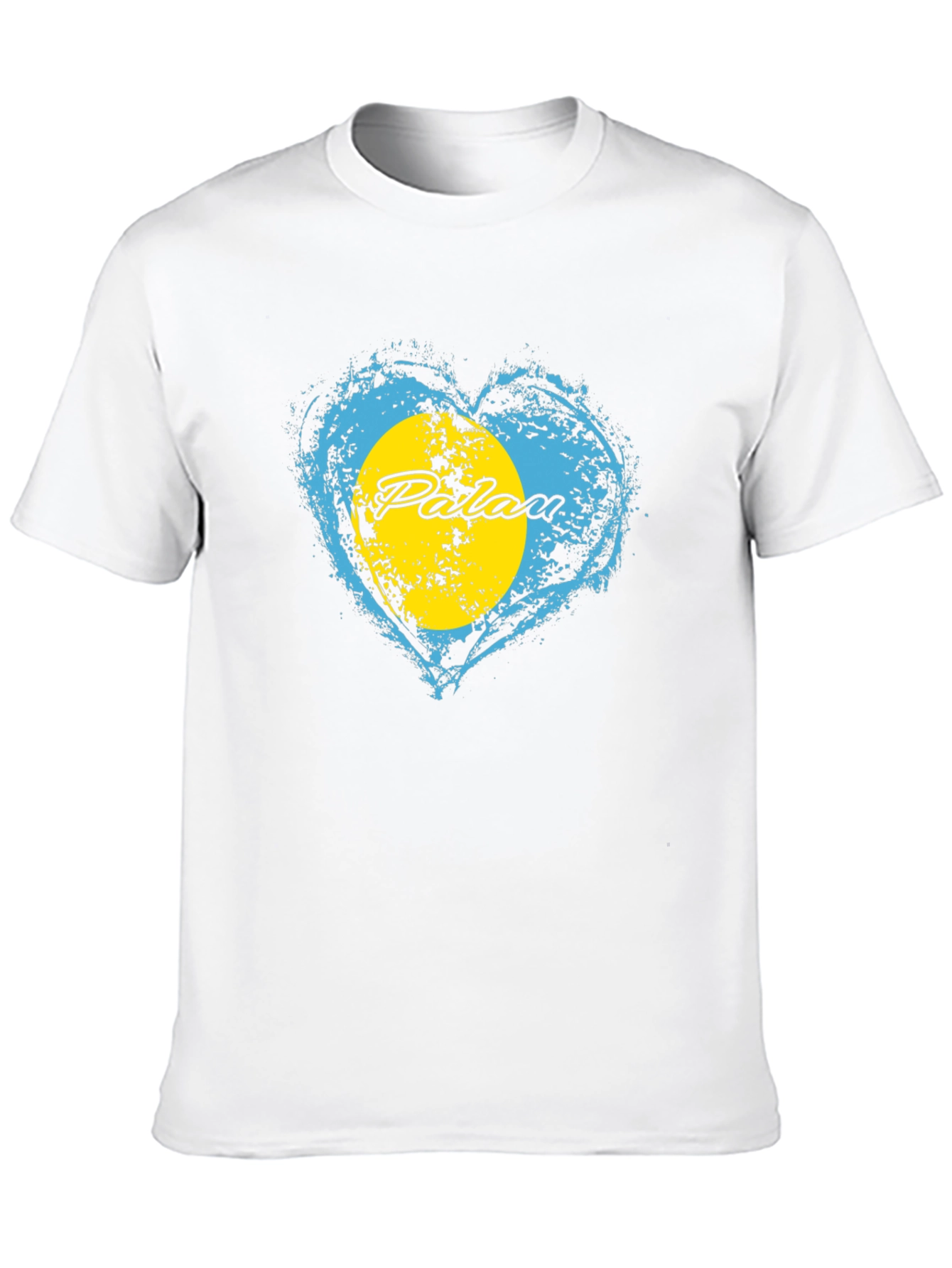 Palau Heart Flag Graphic T-Shirt - Black