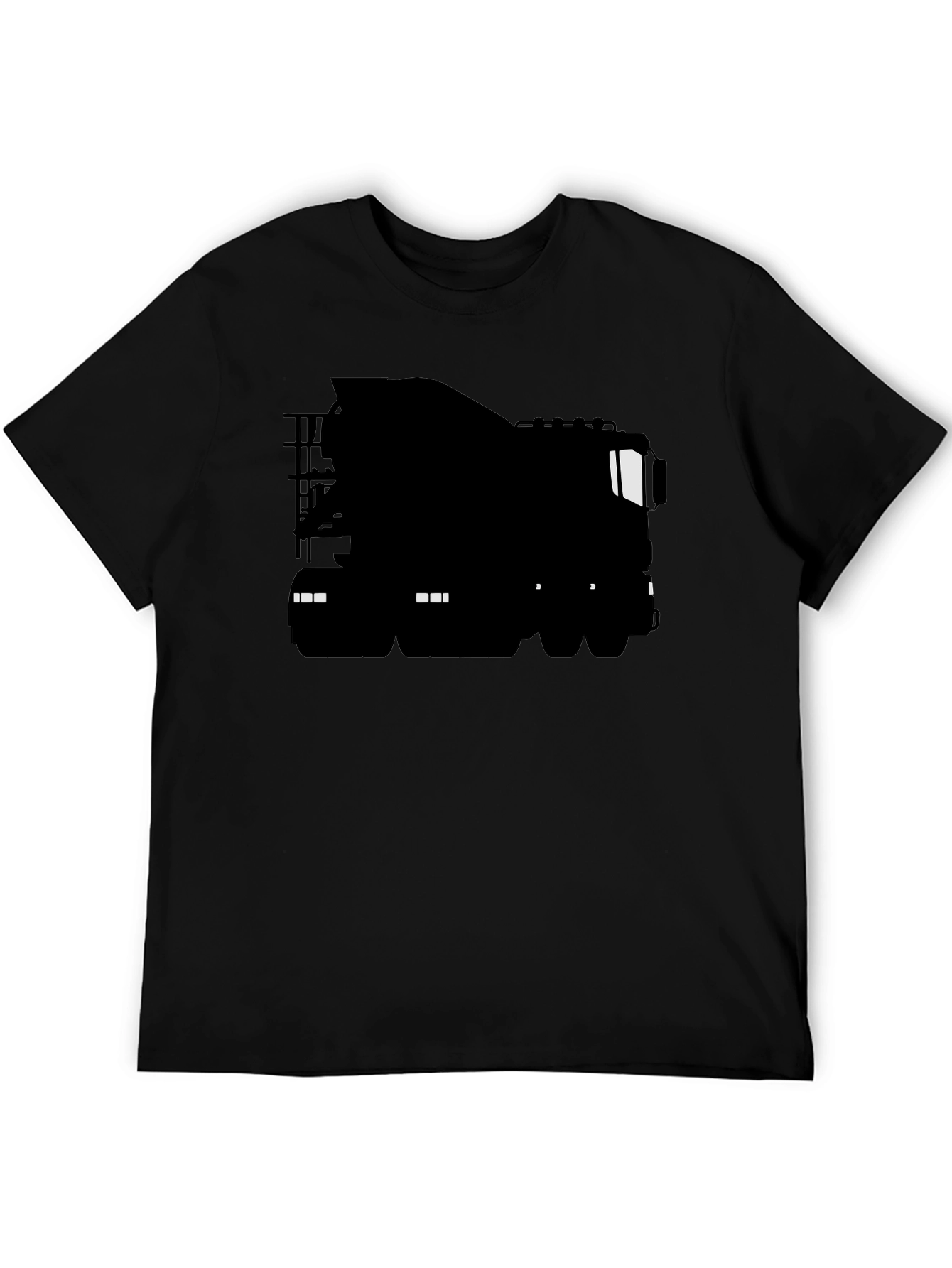 Truck Silhouette Black T-Shirt - Classic Heavy Duty Tee