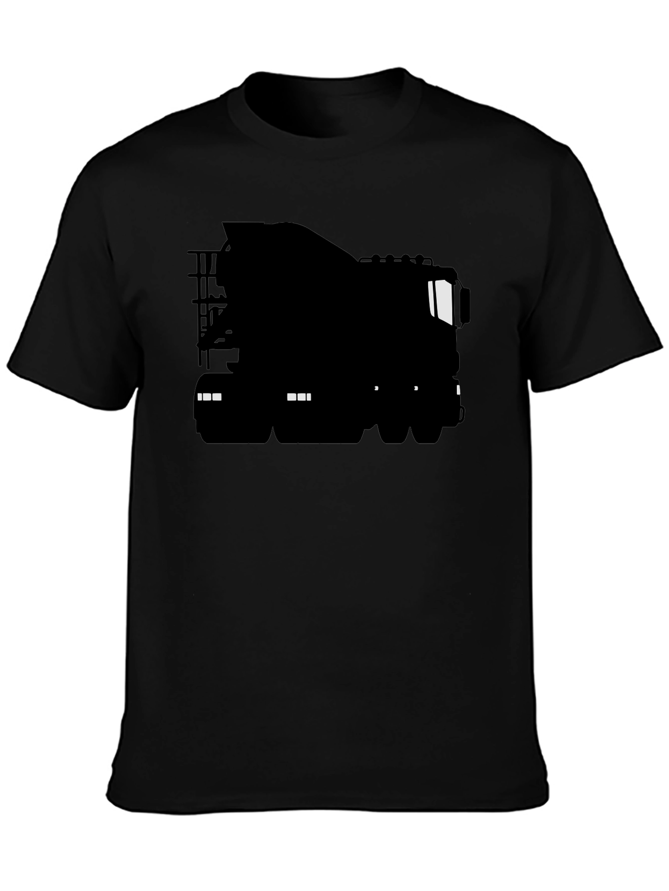 Truck Silhouette Black T-Shirt - Classic Heavy Duty Tee