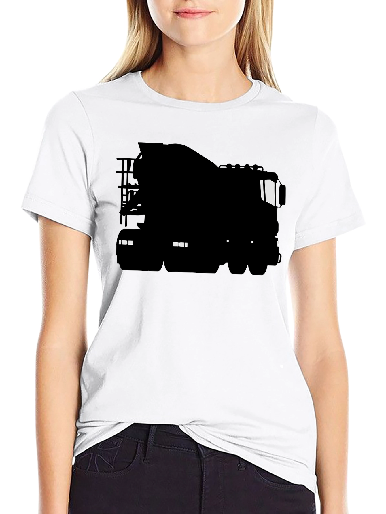 Truck Silhouette Black T-Shirt - Classic Heavy Duty Tee