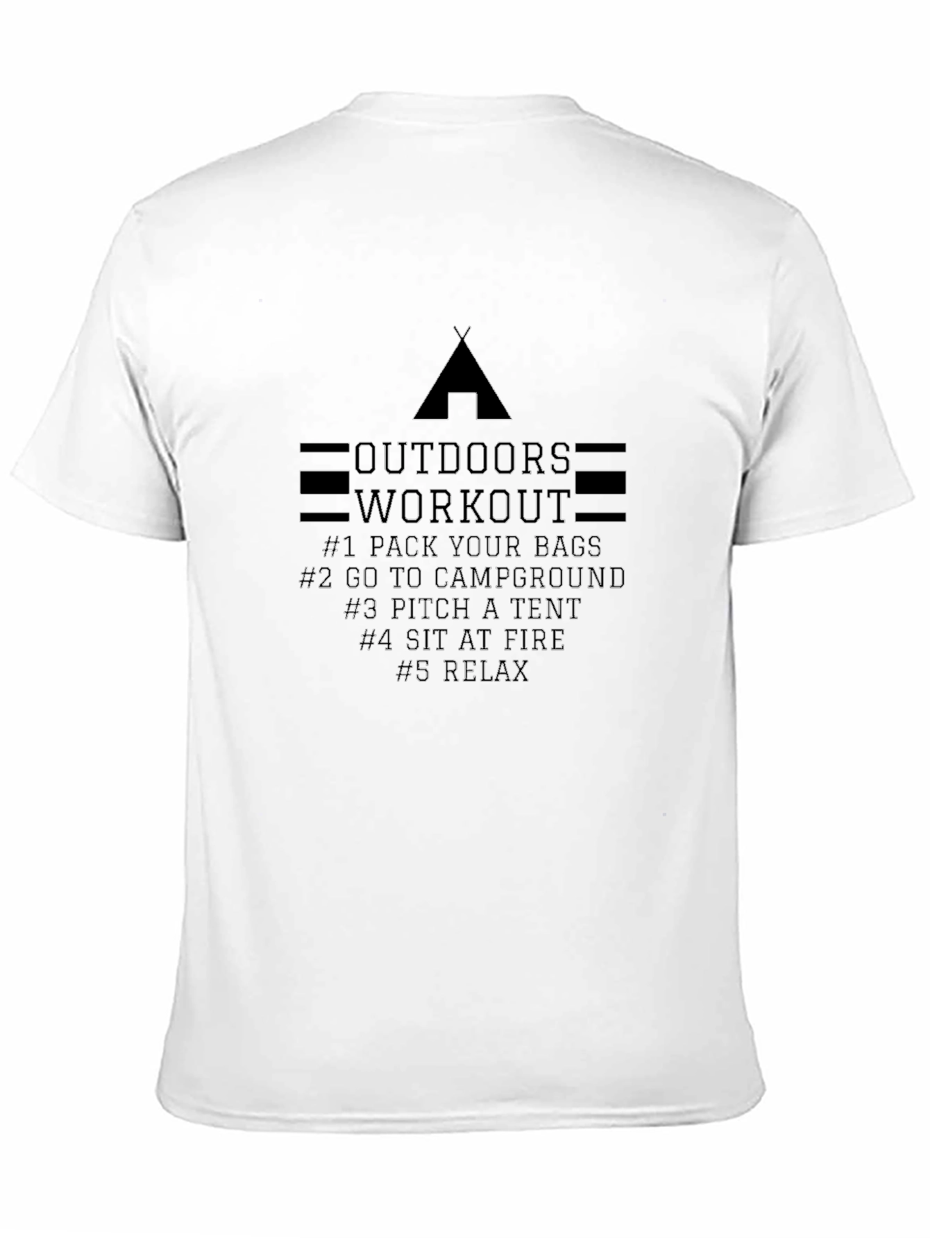 Outdoors Workout Graphic Tee - Camping Adventure