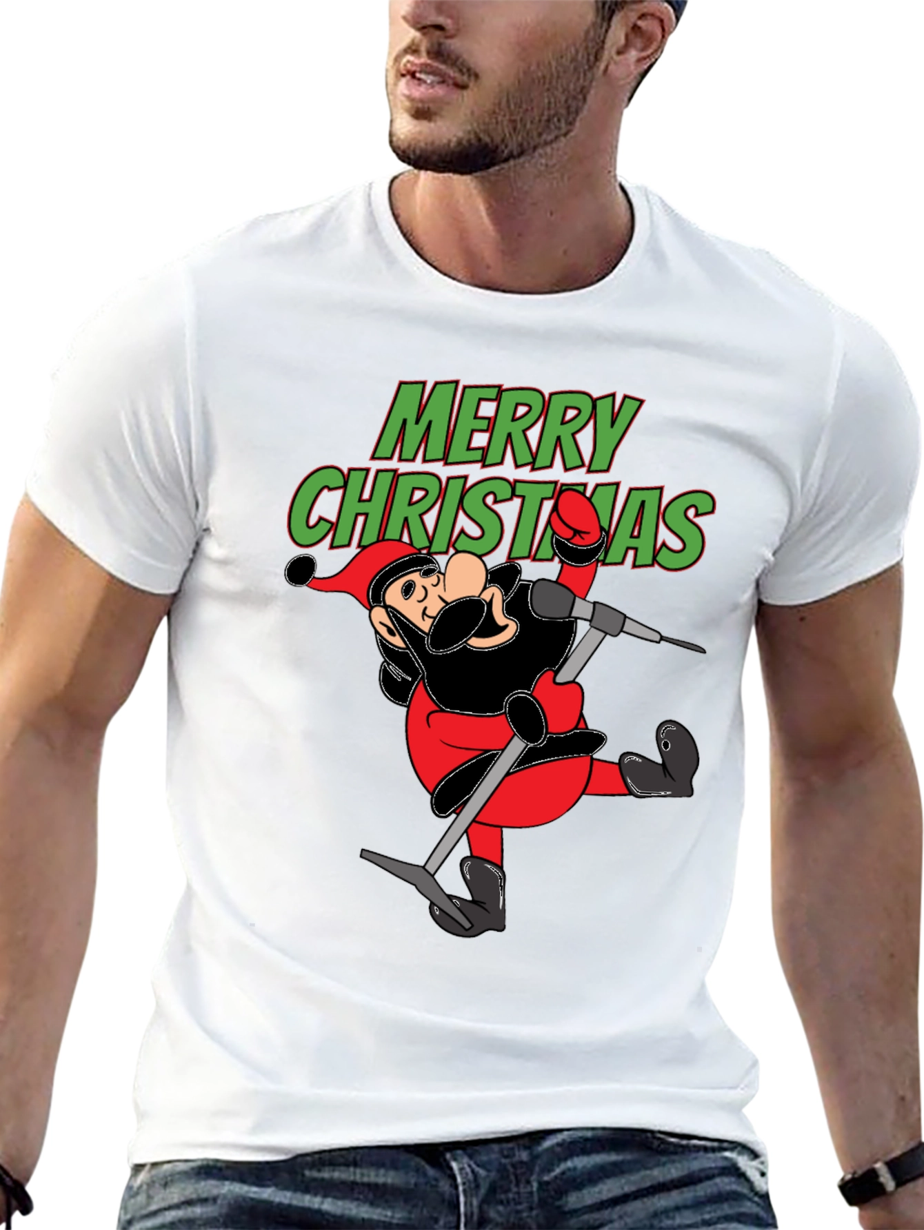 Merry Christmas Cartoon Santa T-Shirt