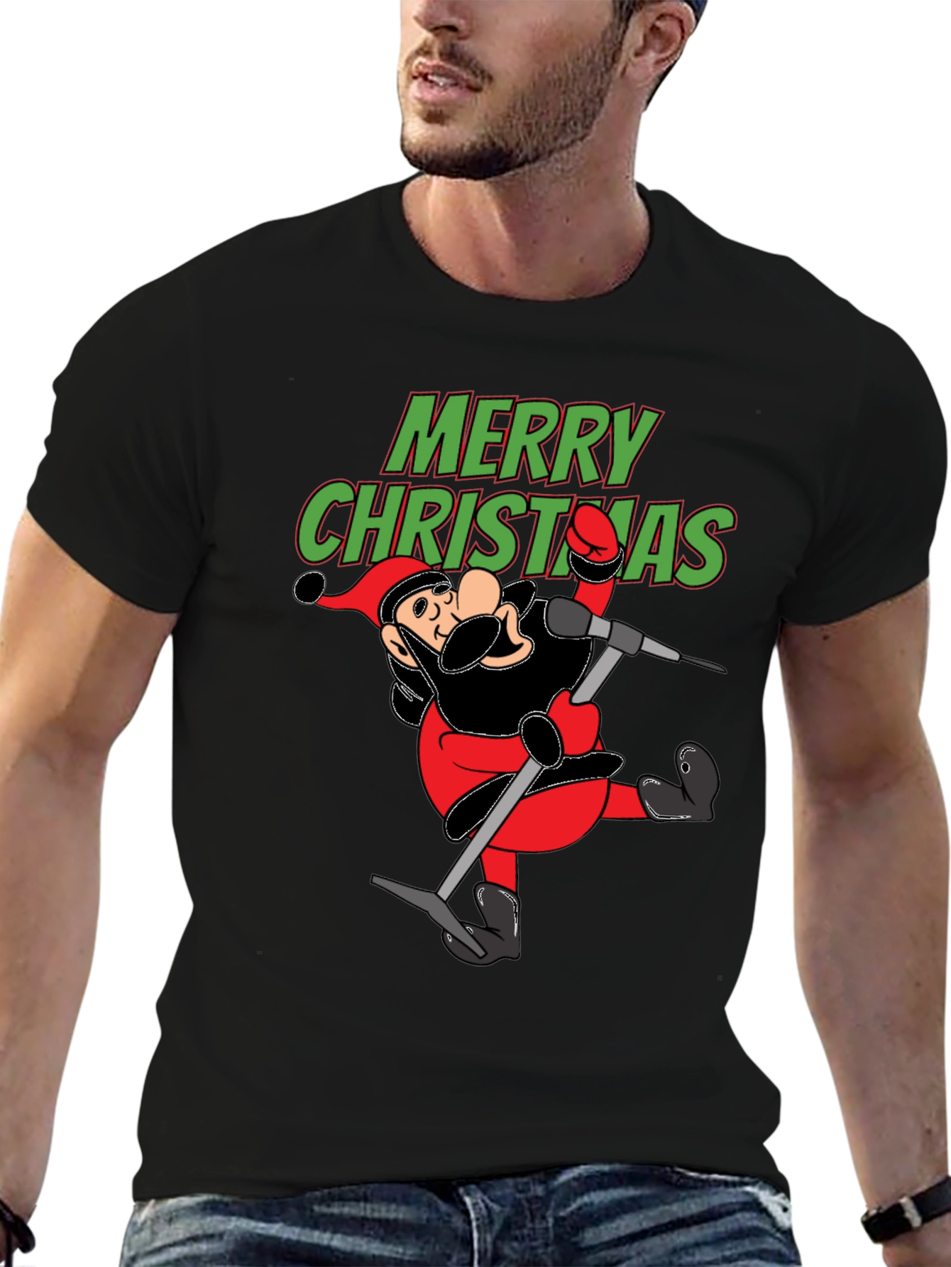 Merry Christmas Cartoon Santa T-Shirt