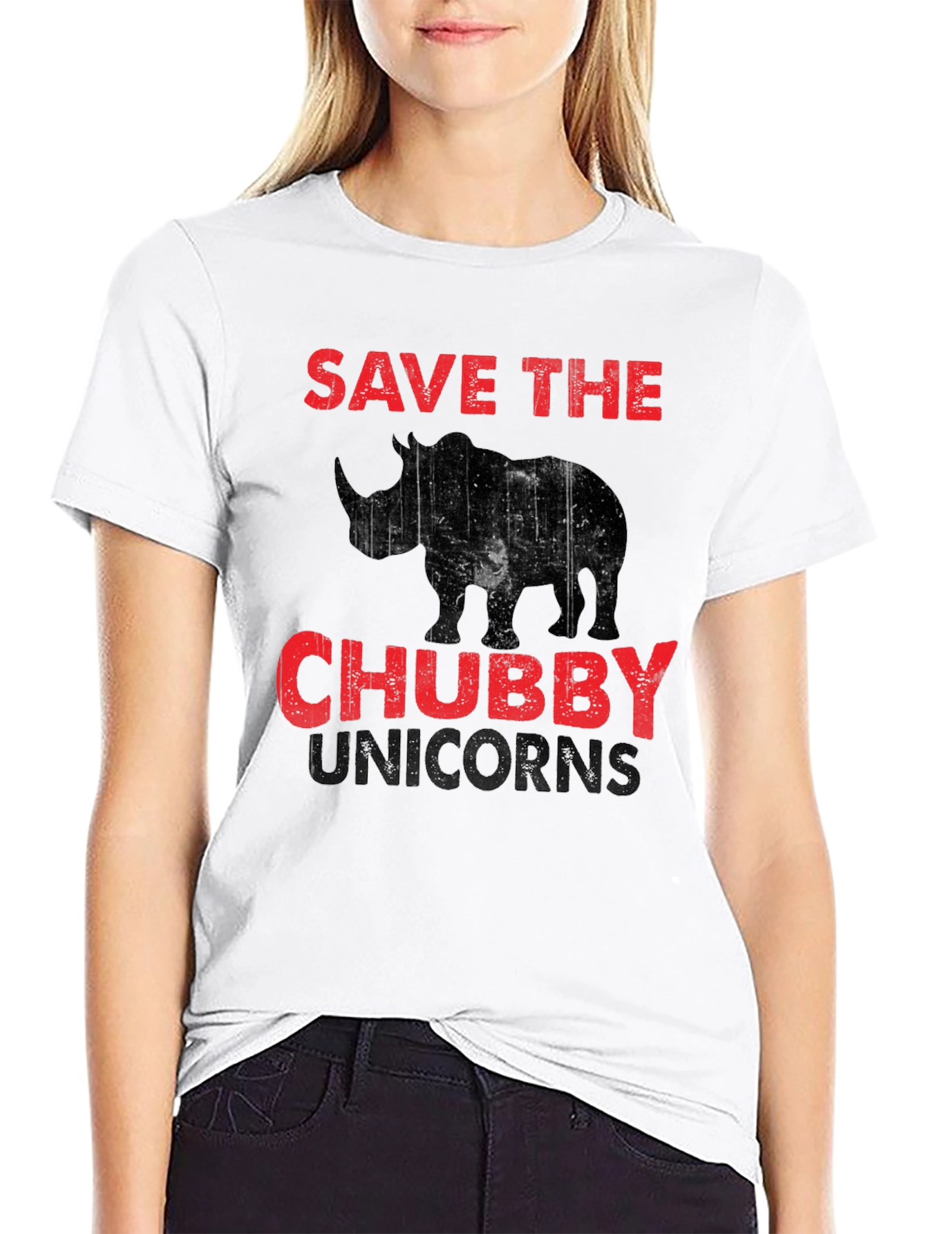 Save the Chubby Unicorns Black T-Shirt