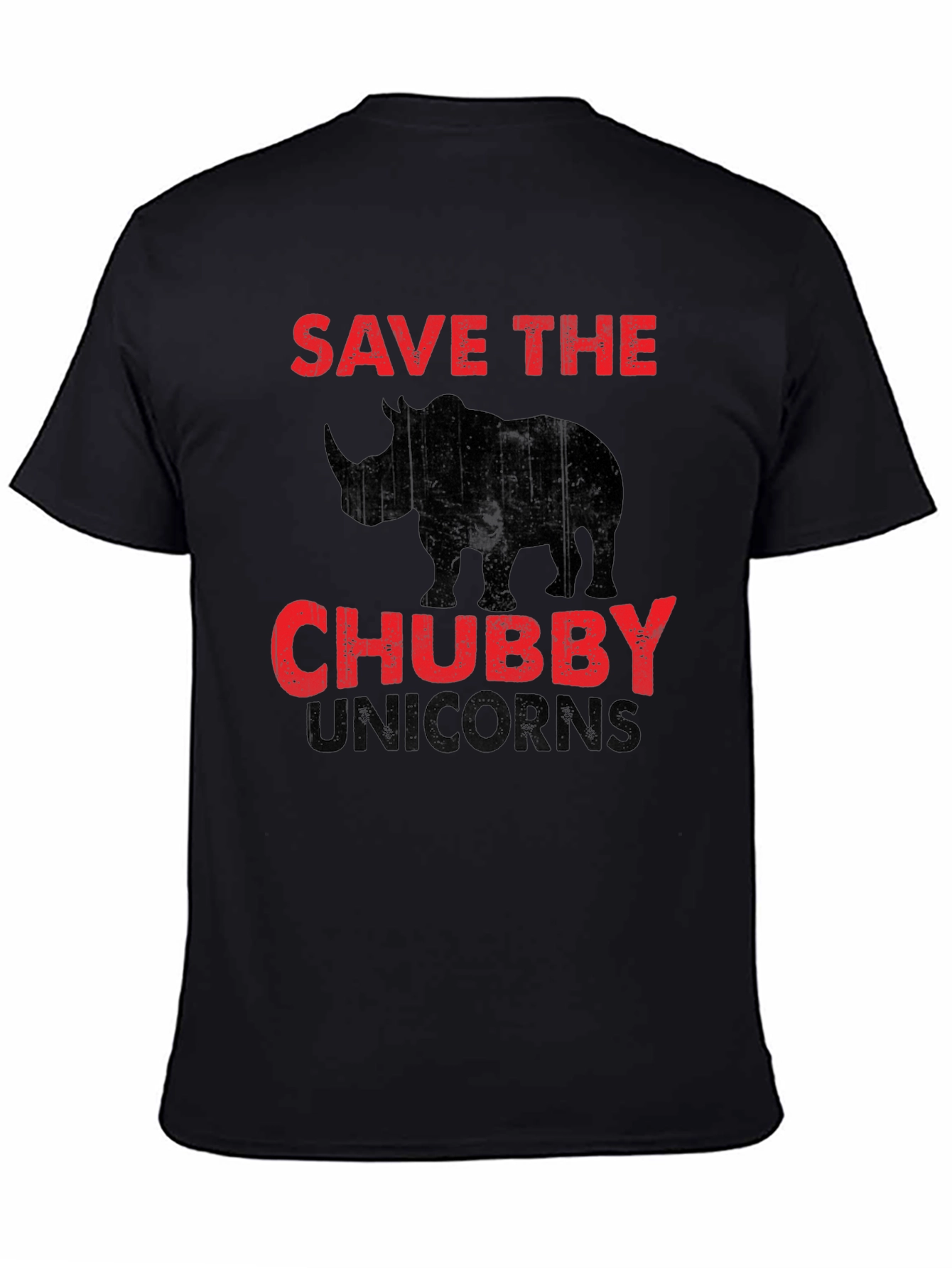 Save the Chubby Unicorns Black T-Shirt