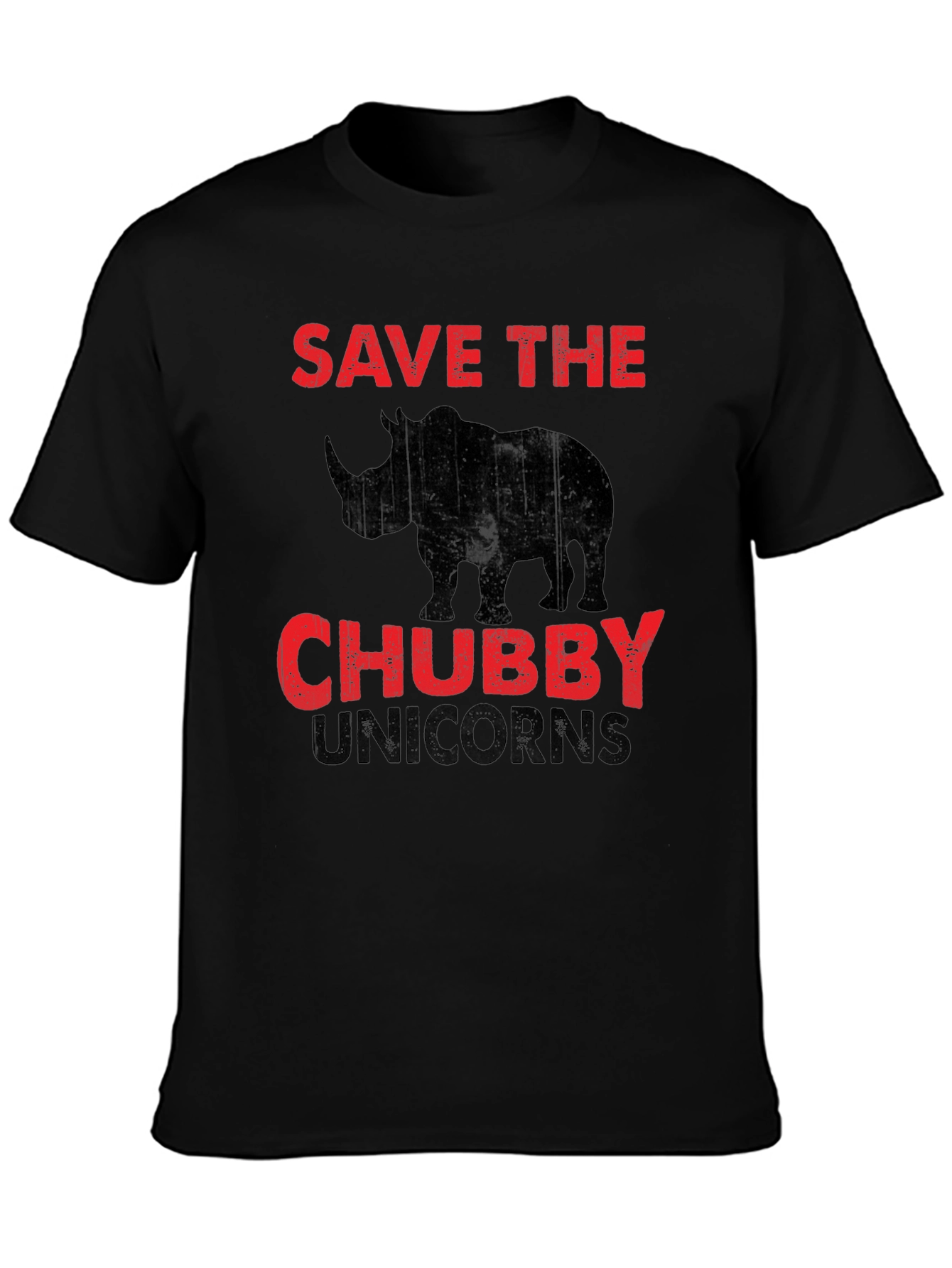 Save the Chubby Unicorns Black T-Shirt