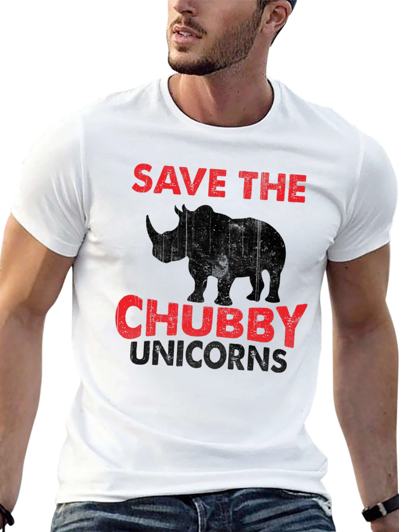 Save the Chubby Unicorns Black T-Shirt