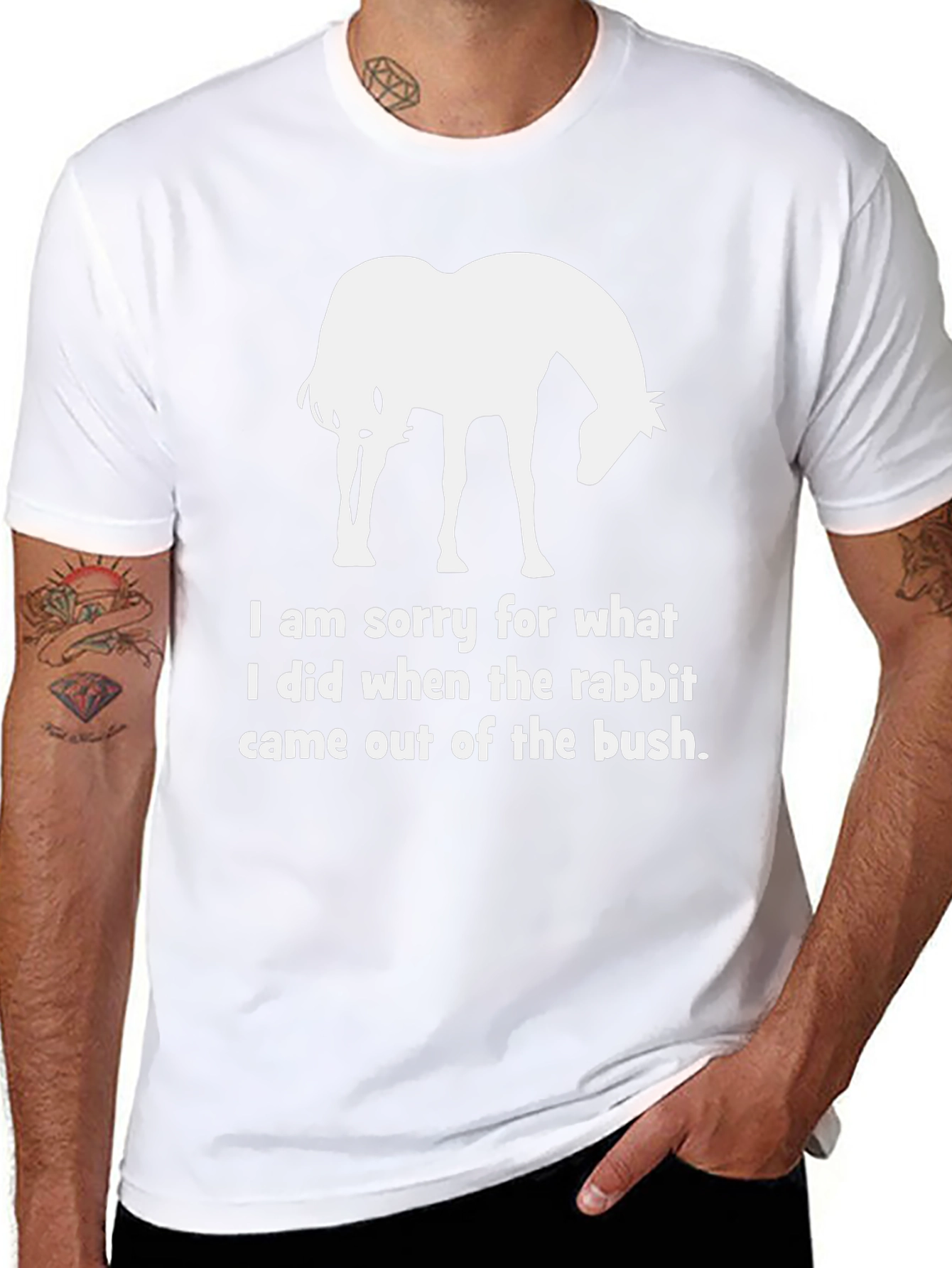 Funny Horse & Rabbit Graphic T-Shirt