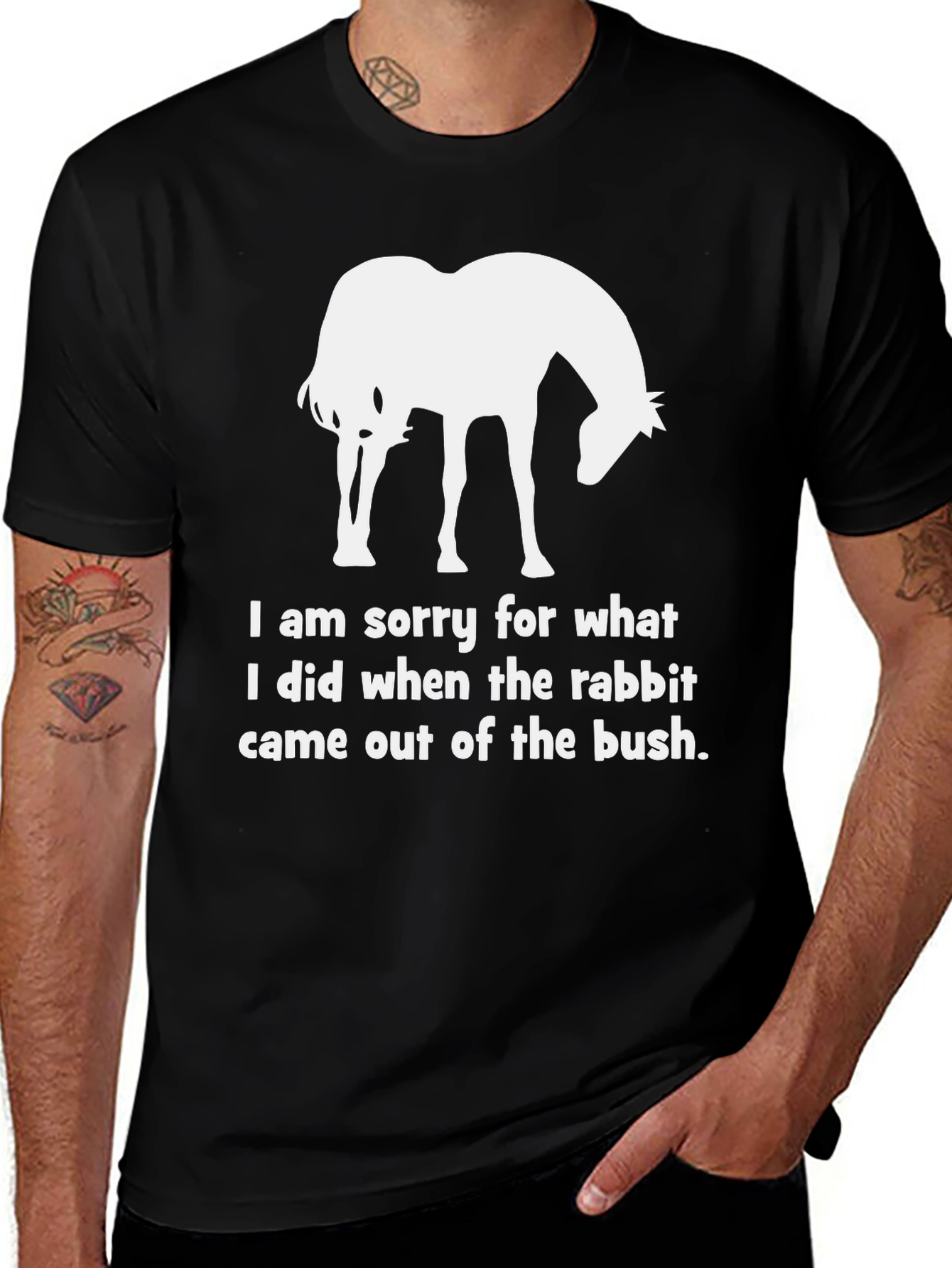 Funny Horse & Rabbit Graphic T-Shirt